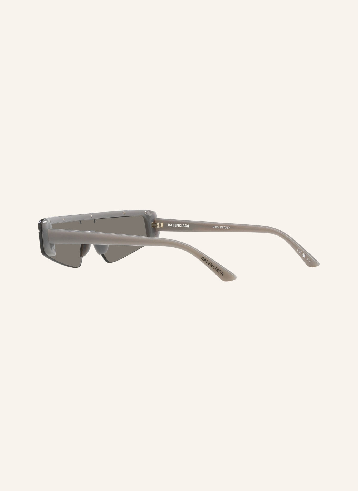 BALENCIAGA Sunglasses BB0003S: 2600V1 - GRAY/ SILVER
