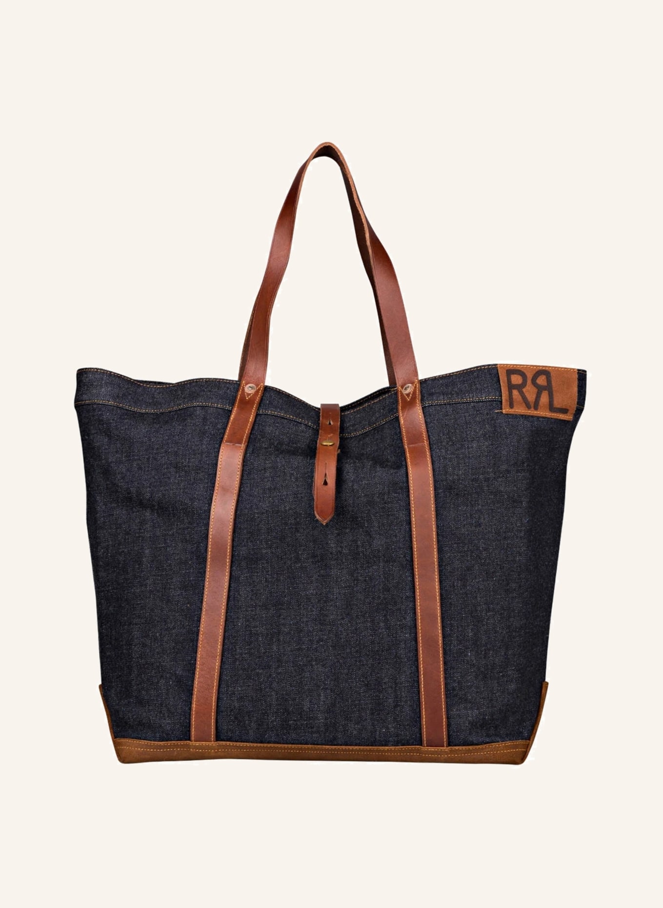 RRL Travel bag HOWARD, Color: BLUE/ BROWN (Image 1)