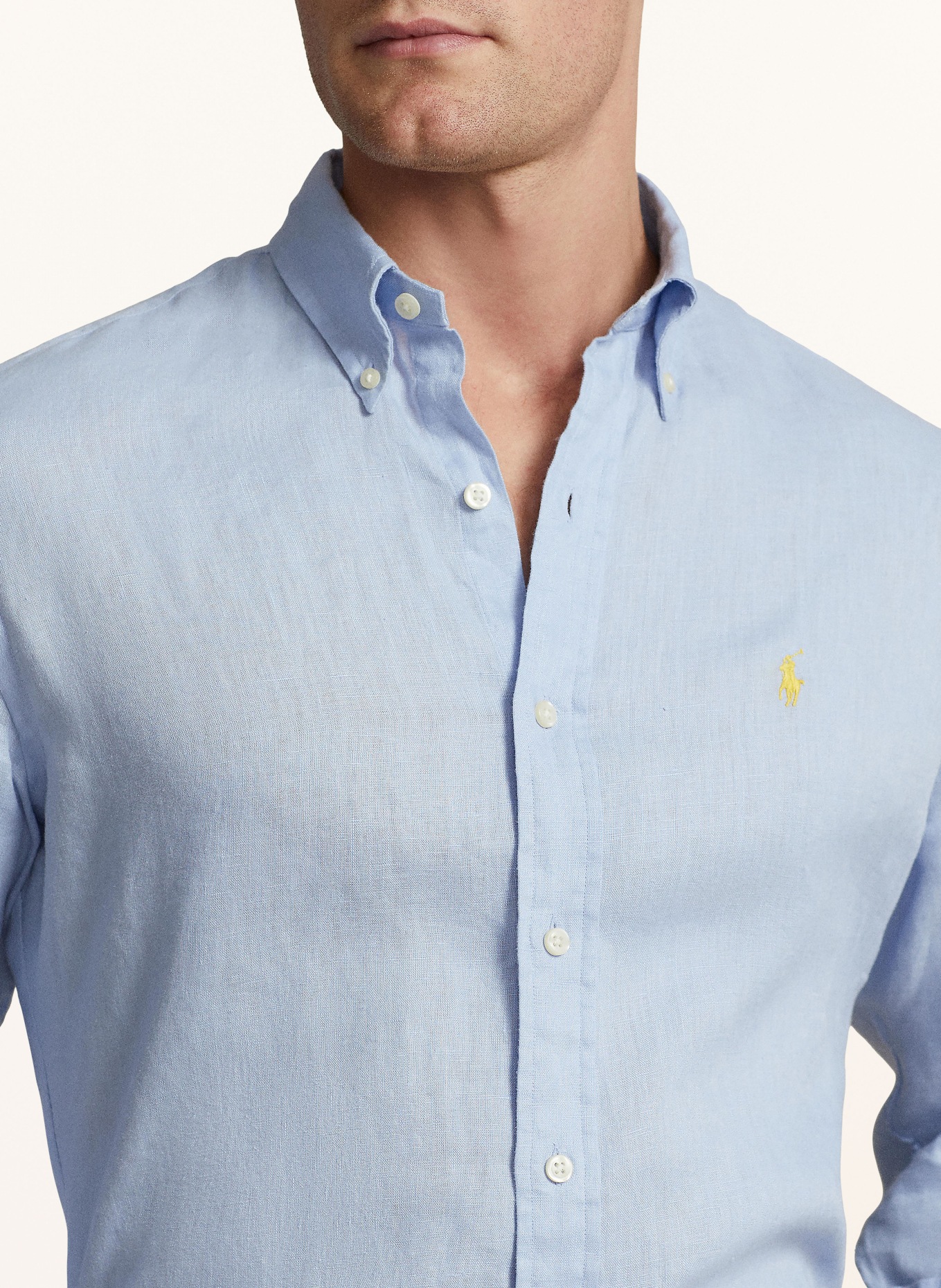 POLO RALPH LAUREN Linen shirt Custom Fit, Color: LIGHT BLUE (Image 4)