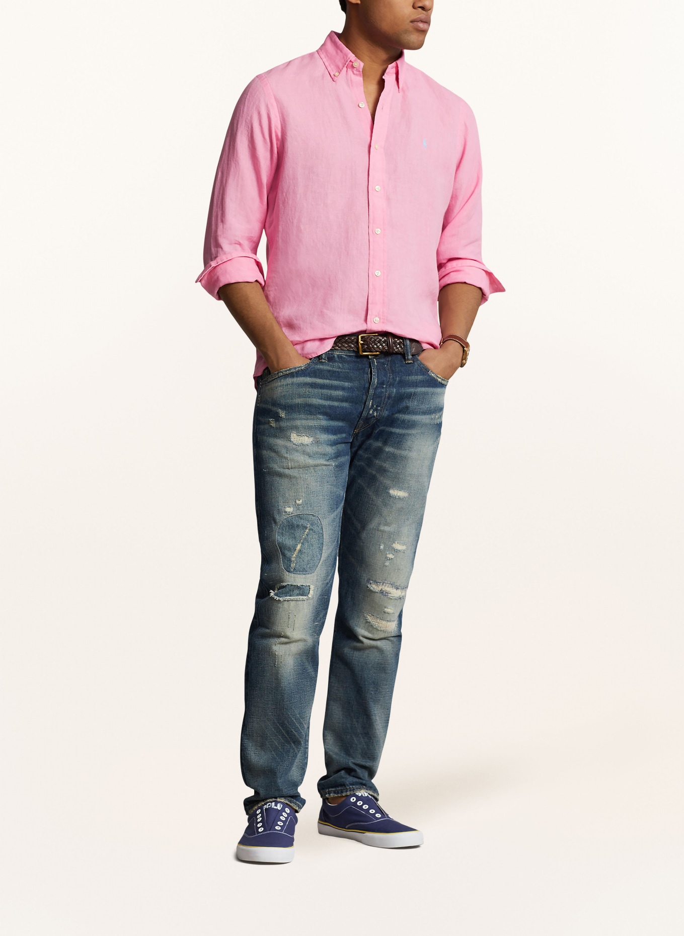 POLO RALPH LAUREN Linen shirt Custom Fit, Color: PINK (Image 2)