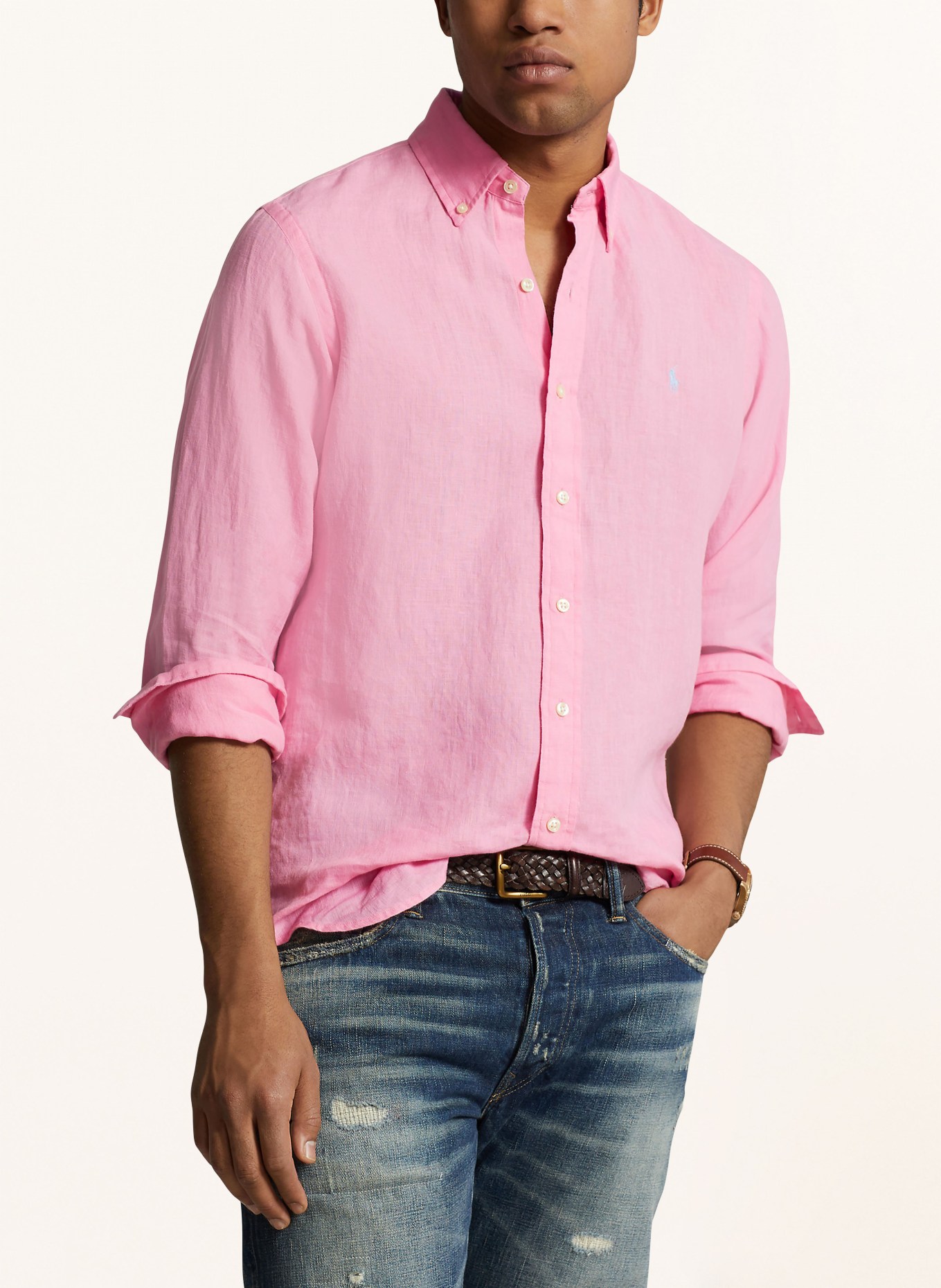 POLO RALPH LAUREN Linen shirt Custom Fit, Color: PINK (Image 4)