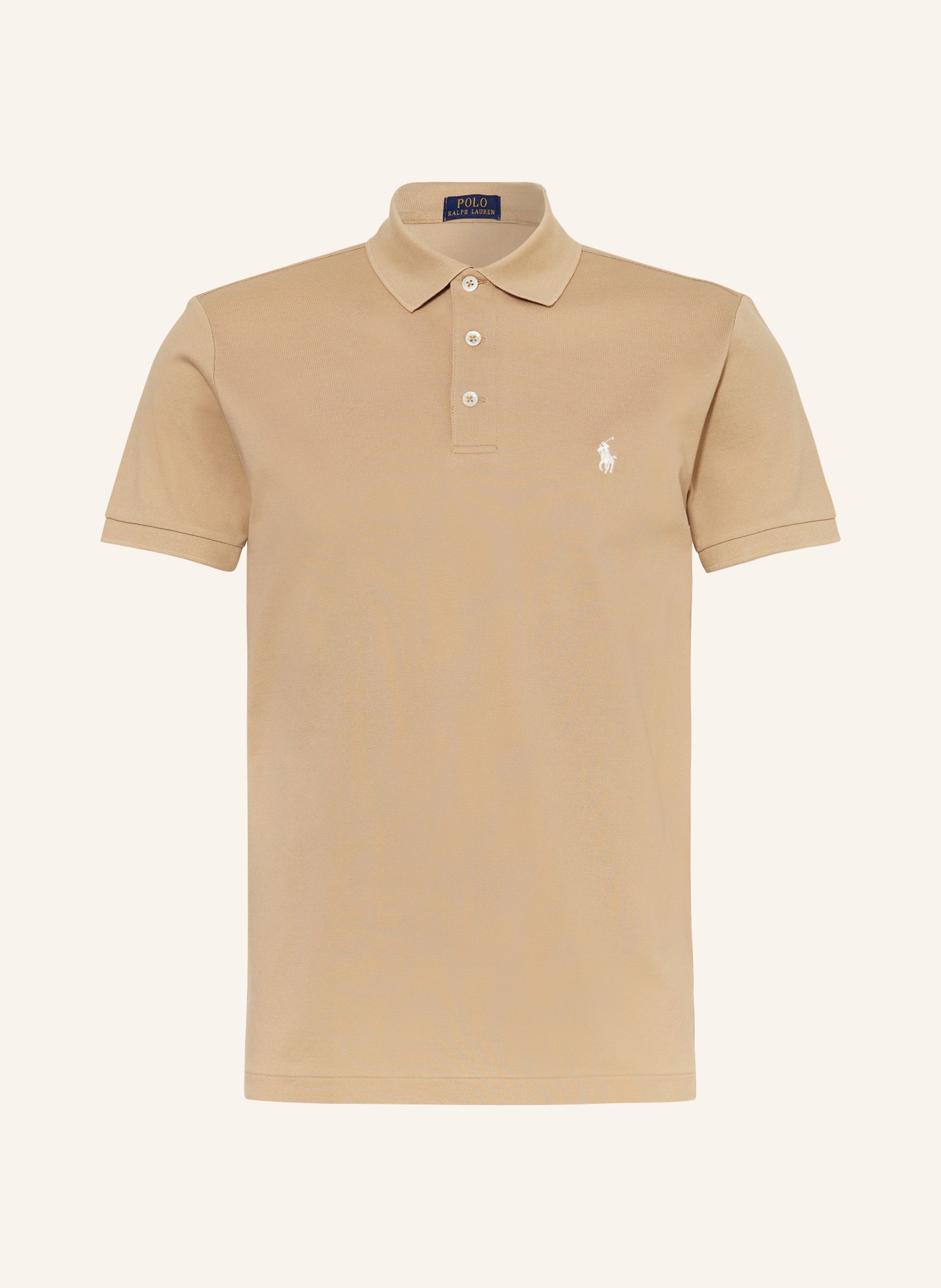 POLO RALPH LAUREN Piqué polo shirt custom slim fit, Color: BEIGE (Image 1)