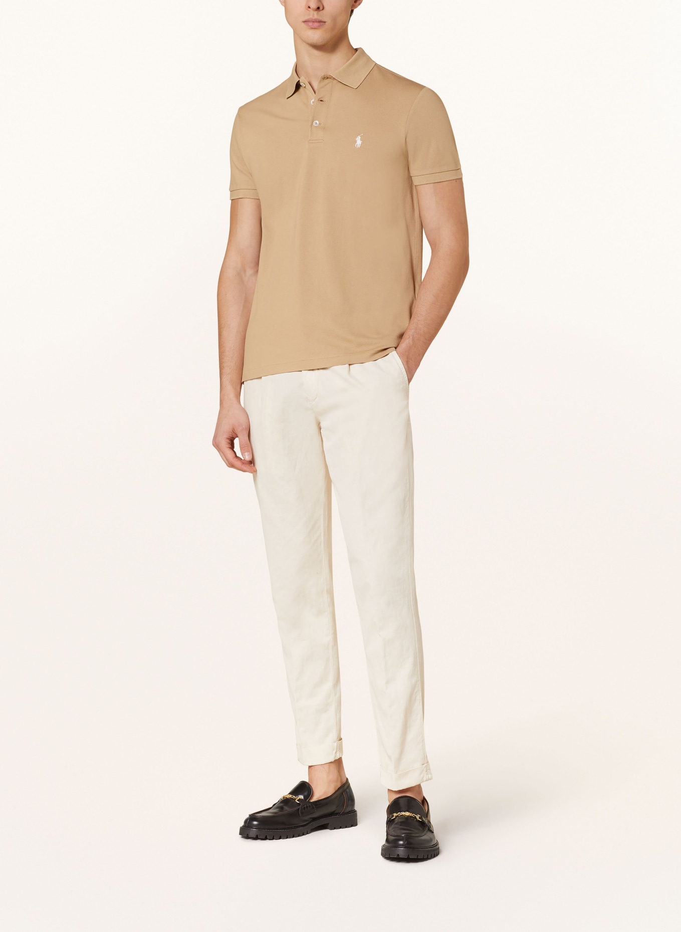 POLO RALPH LAUREN Piqué polo shirt custom slim fit, Color: BEIGE (Image 2)