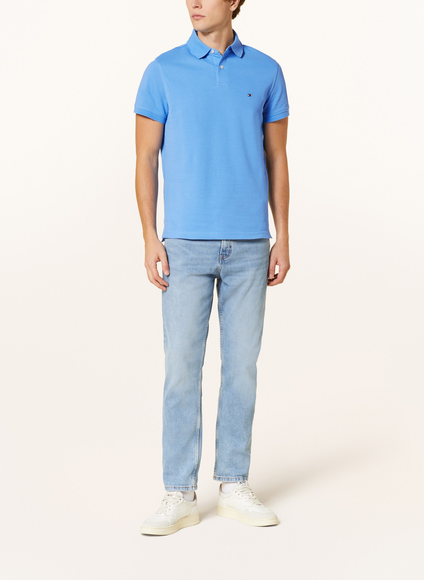 TOMMY HILFIGER Piqué-Poloshirt Regular Fit, Farbe: BLAU (Bild 2)