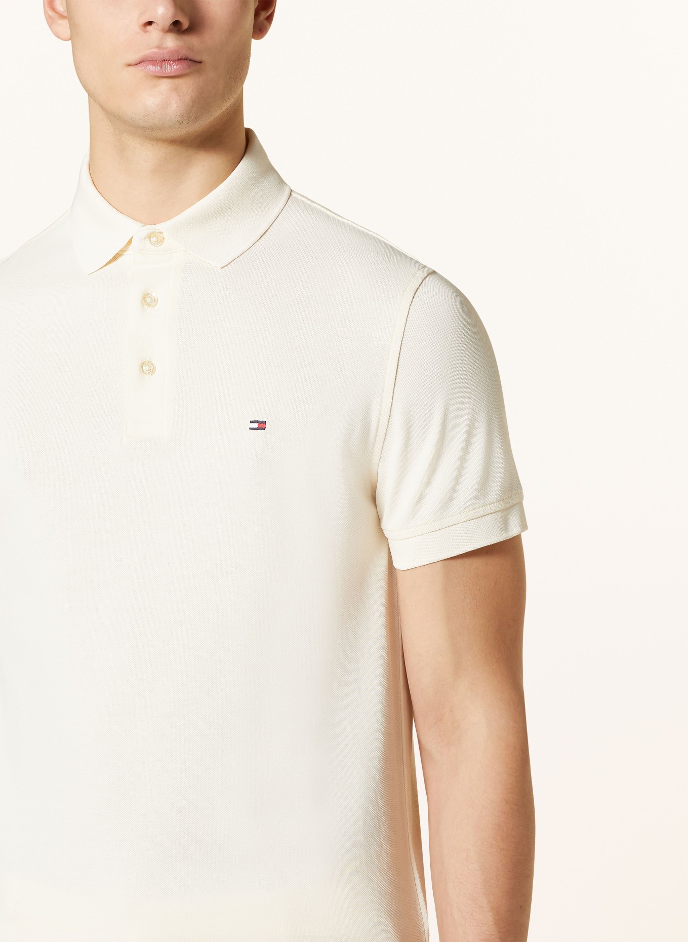 TOMMY HILFIGER Piqué-Poloshirt Slim Fit, Farbe: ECRU (Bild 4)