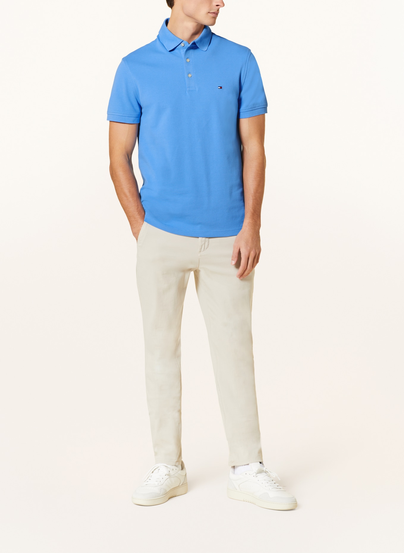 TOMMY HILFIGER Piqué-Poloshirt Slim Fit, Farbe: BLAU (Bild 2)