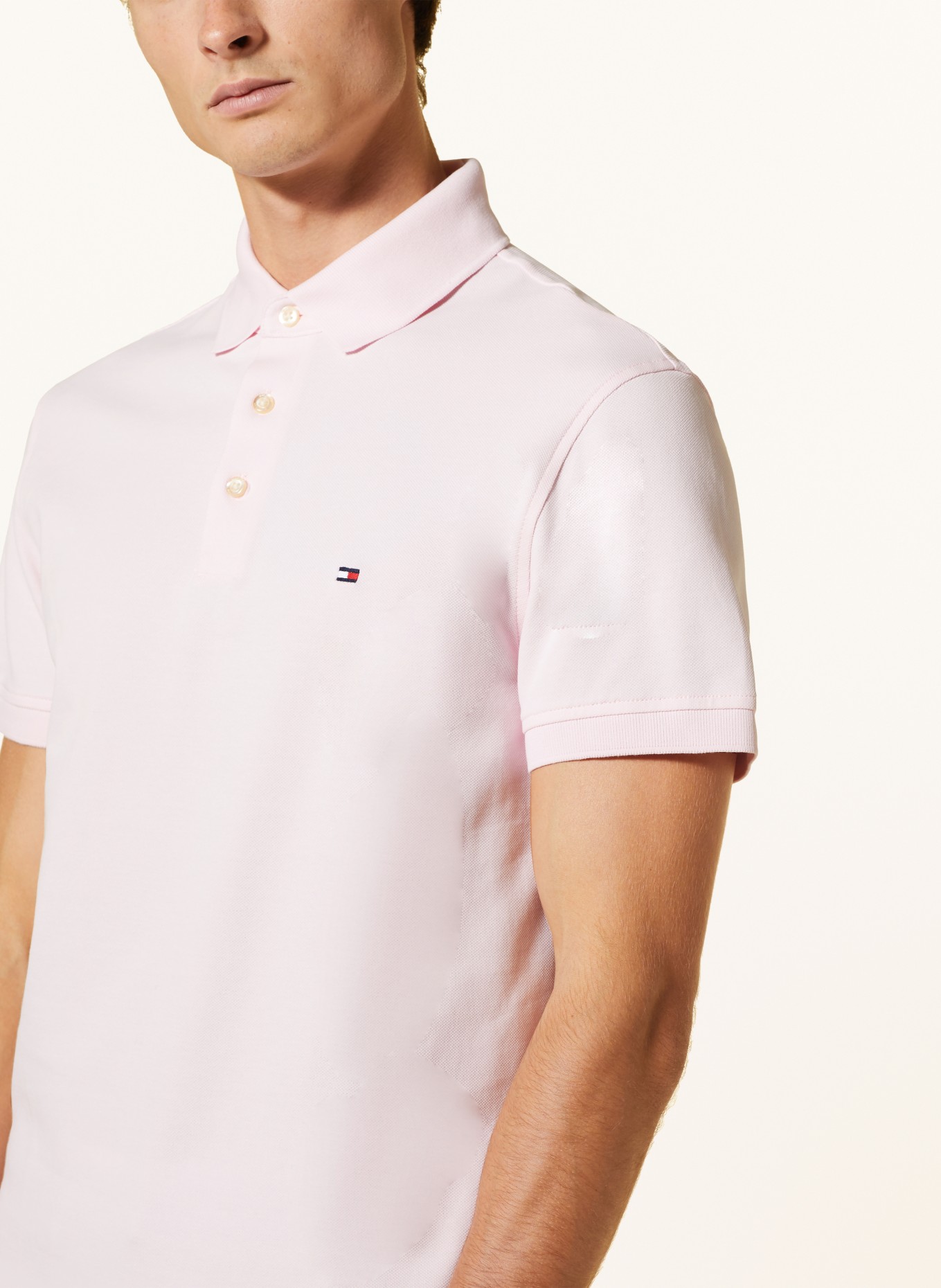 TOMMY HILFIGER Piqué-Poloshirt Slim Fit, Farbe: HELLROSA (Bild 4)