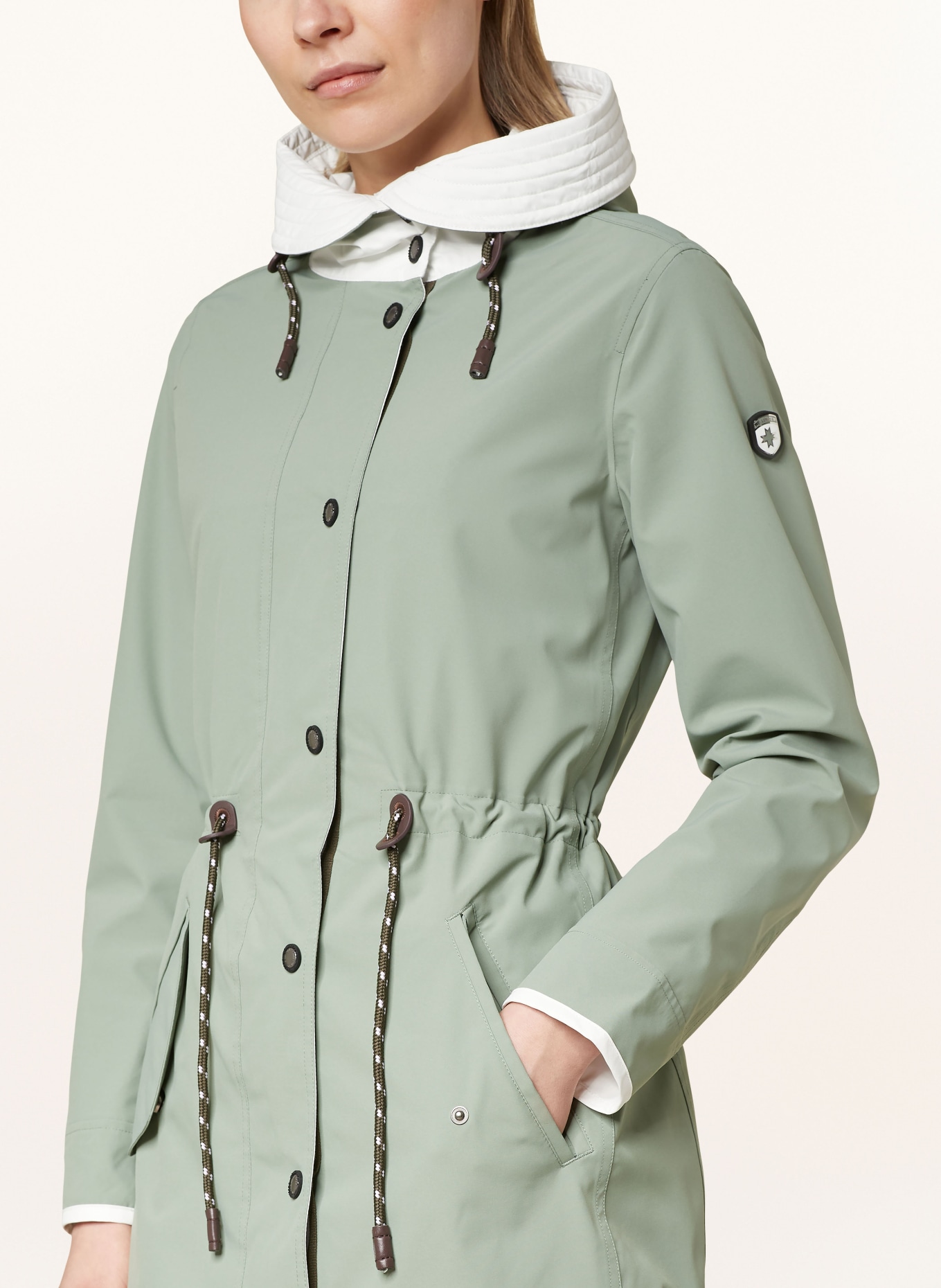 WELLENSTEYN Parka SOMMER, Color: LIGHT GREEN/ WHITE (Image 5)