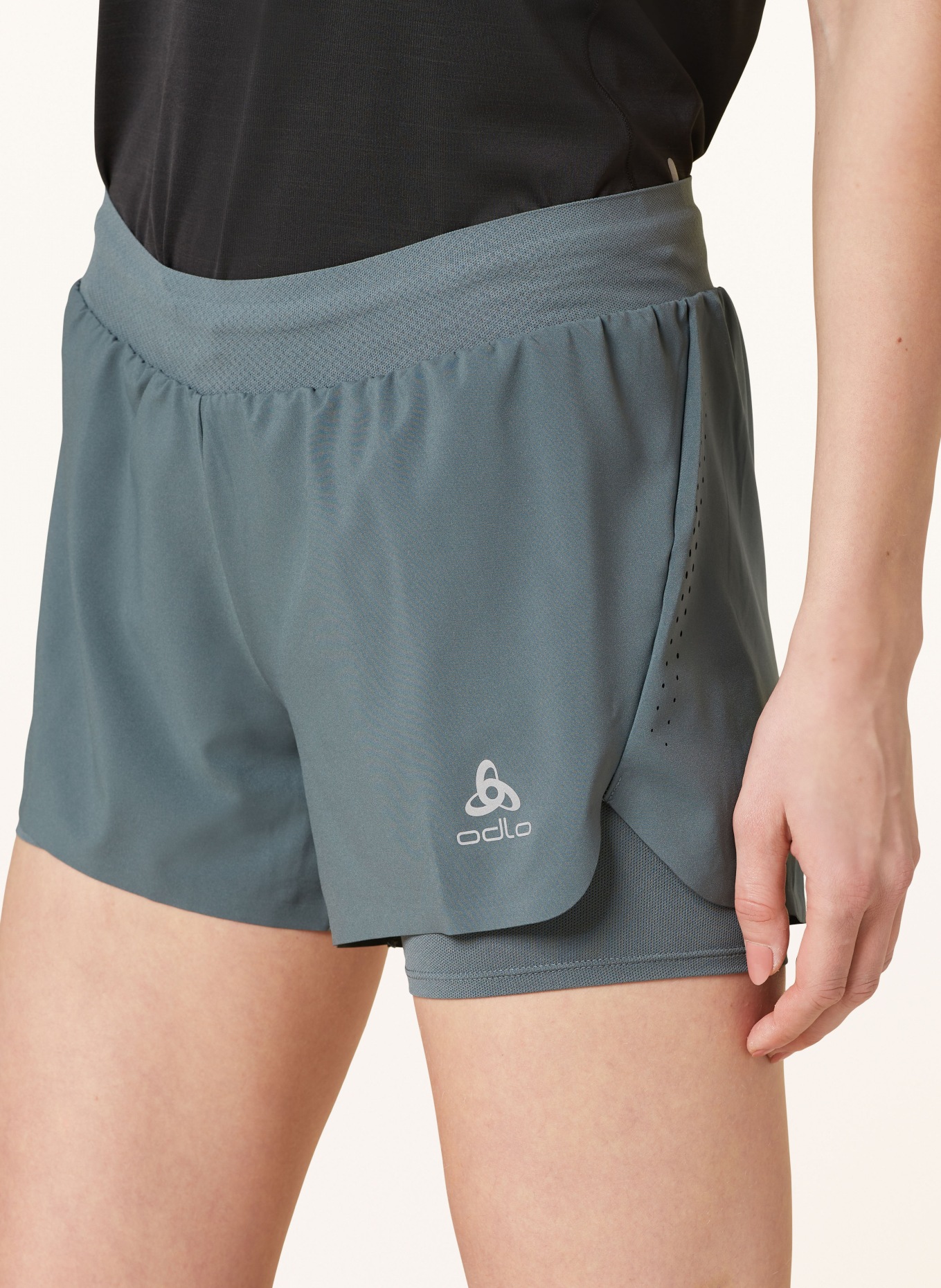 odlo 2-in-1 running shorts ZEROWEIGHT with mesh, Color: GRAY (Image 5)