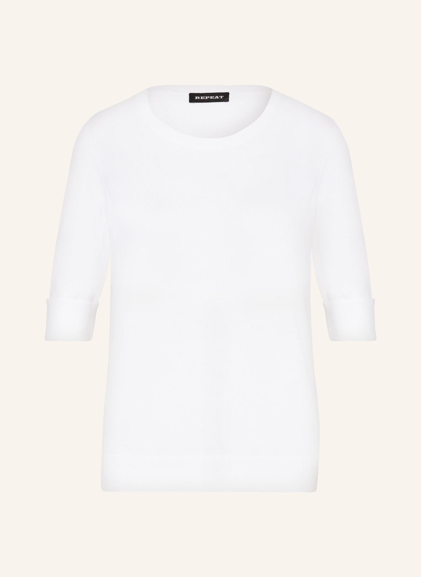 REPEAT Sweater with 3/4 sleeves, Color: WHITE (Image 1)