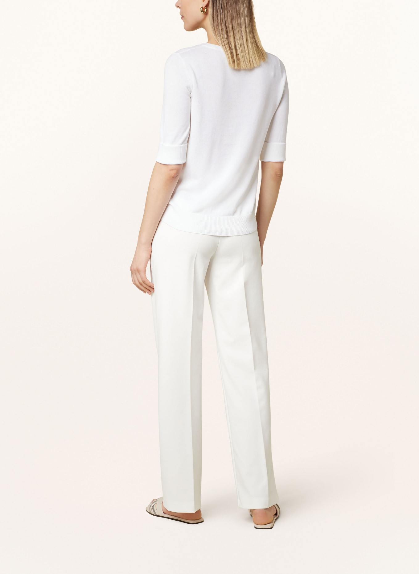 REPEAT Sweater with 3/4 sleeves, Color: WHITE (Image 3)