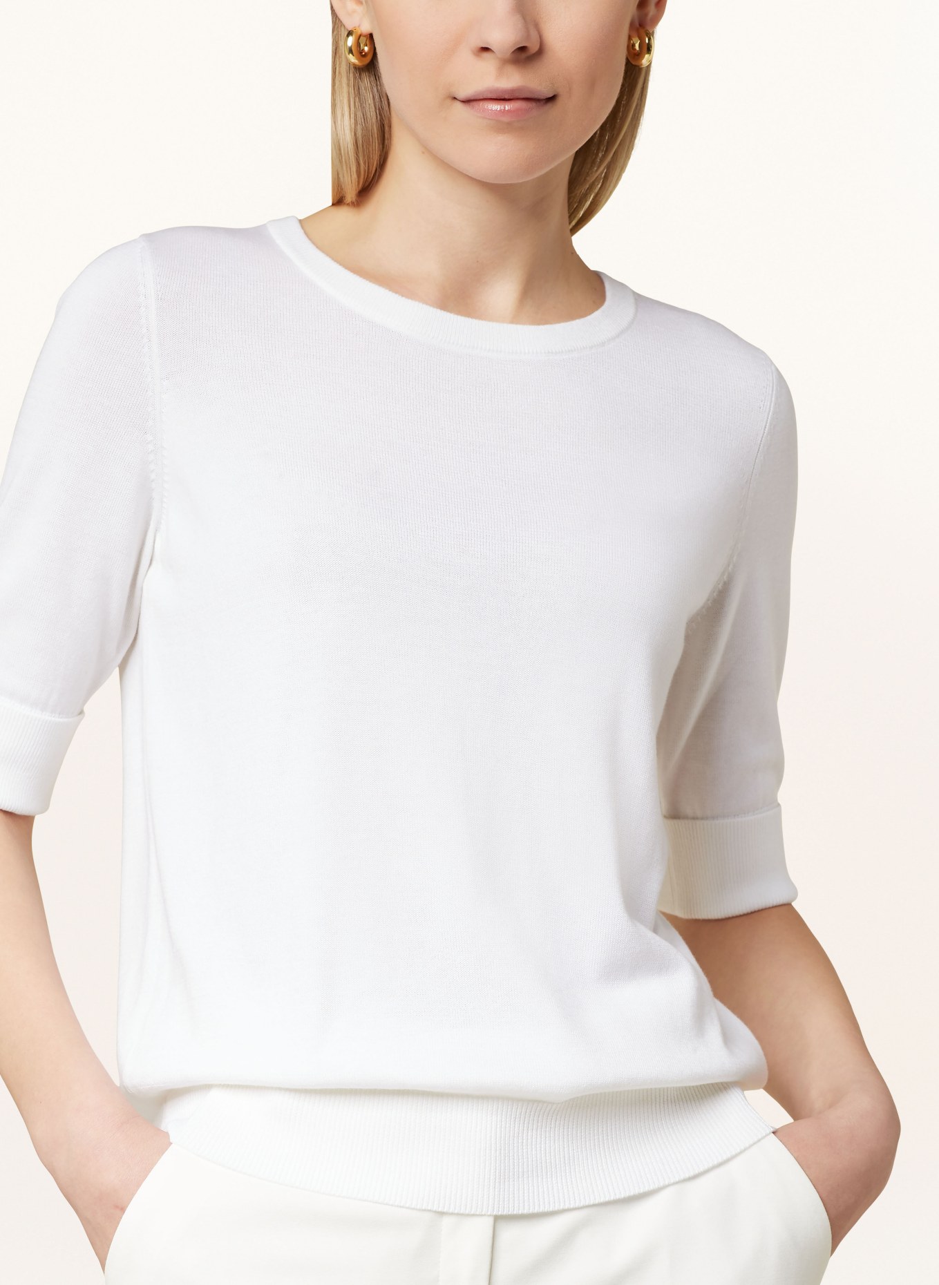 REPEAT Sweater with 3/4 sleeves, Color: WHITE (Image 4)