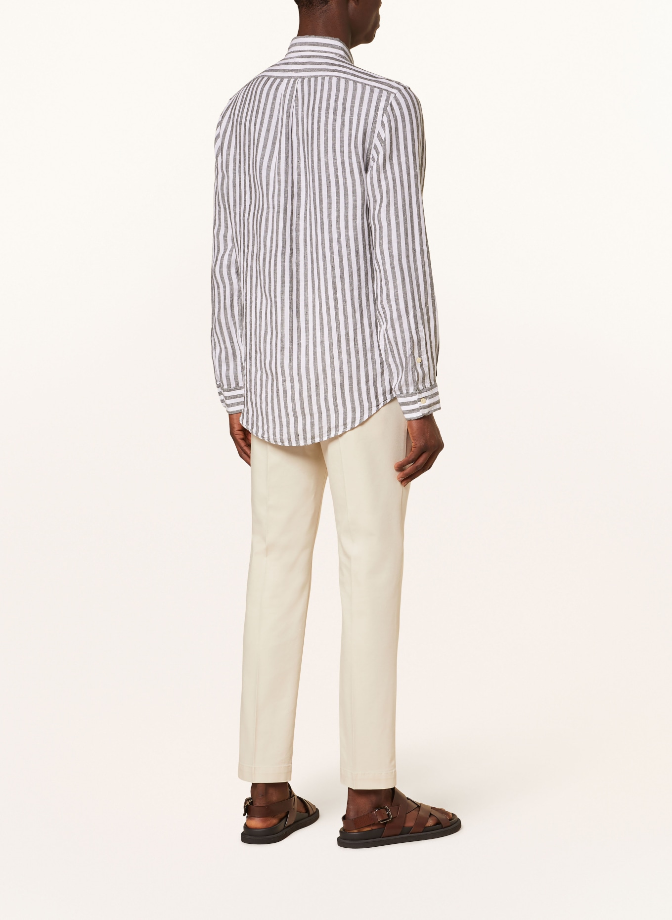 POLO RALPH LAUREN Linen shirt custom fit, Color: OLIVE/ WHITE (Image 3)