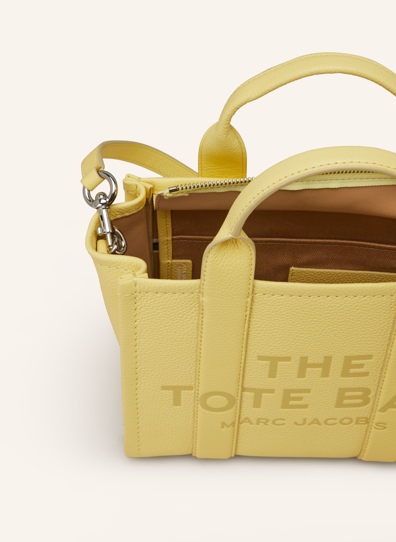 MARC JACOBS Shopper THE SMALL TOTE BAG LEATHER, Color: YELLOW (Image 3)