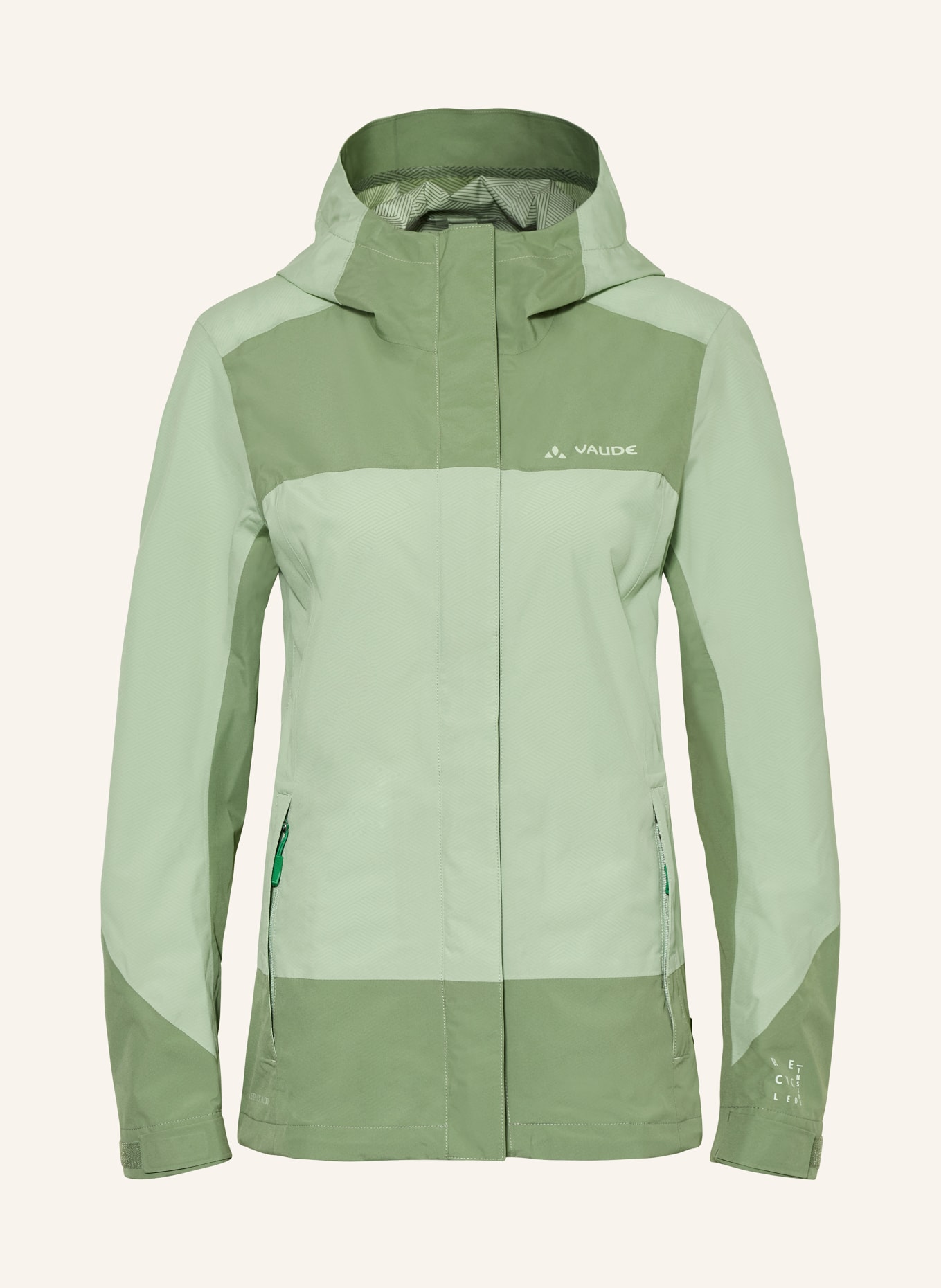 VAUDE Rain jacket NEYLAND, Color: LIGHT GREEN/ GREEN (Image 1)