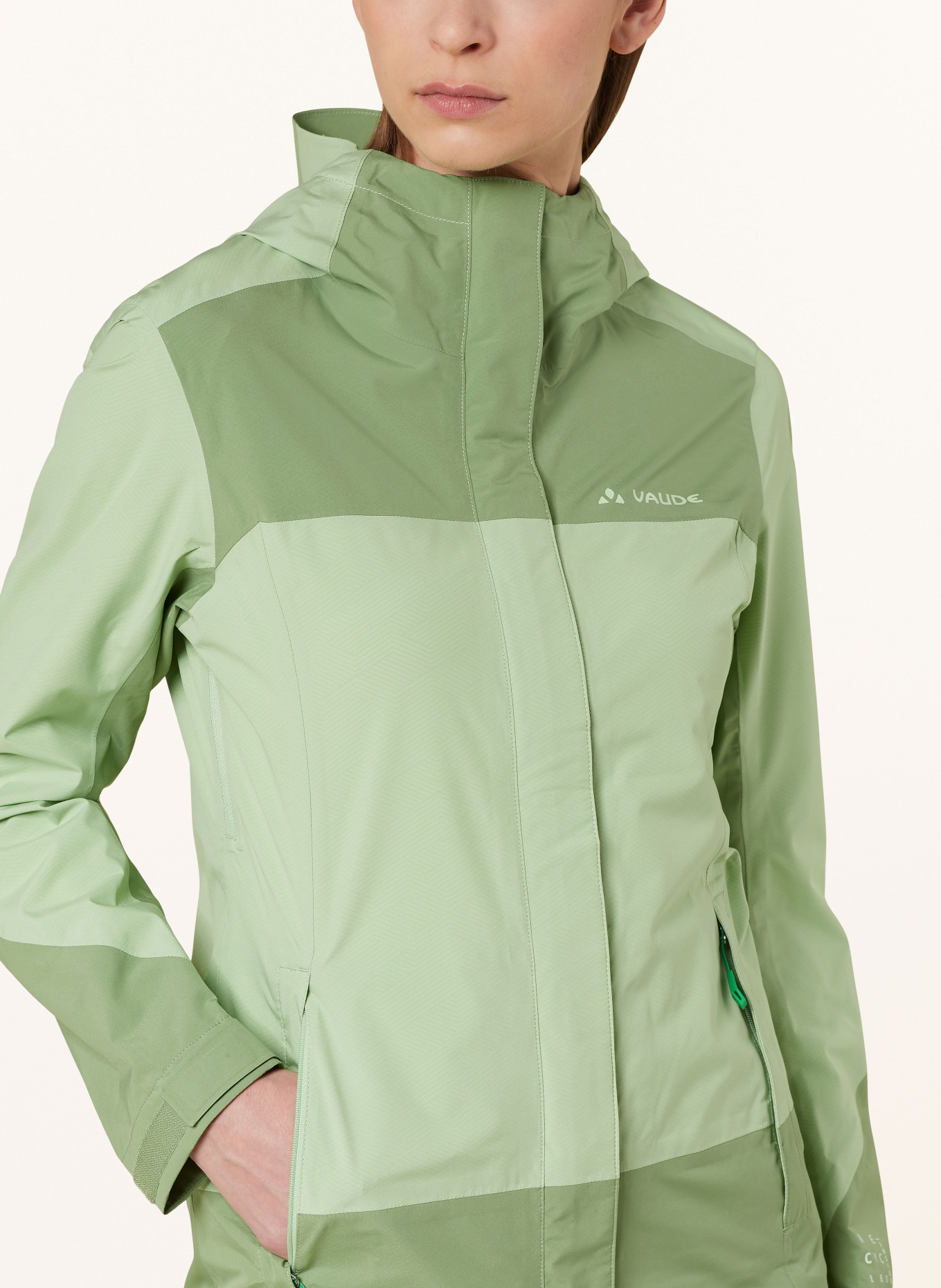 VAUDE Rain jacket NEYLAND, Color: LIGHT GREEN/ GREEN (Image 5)