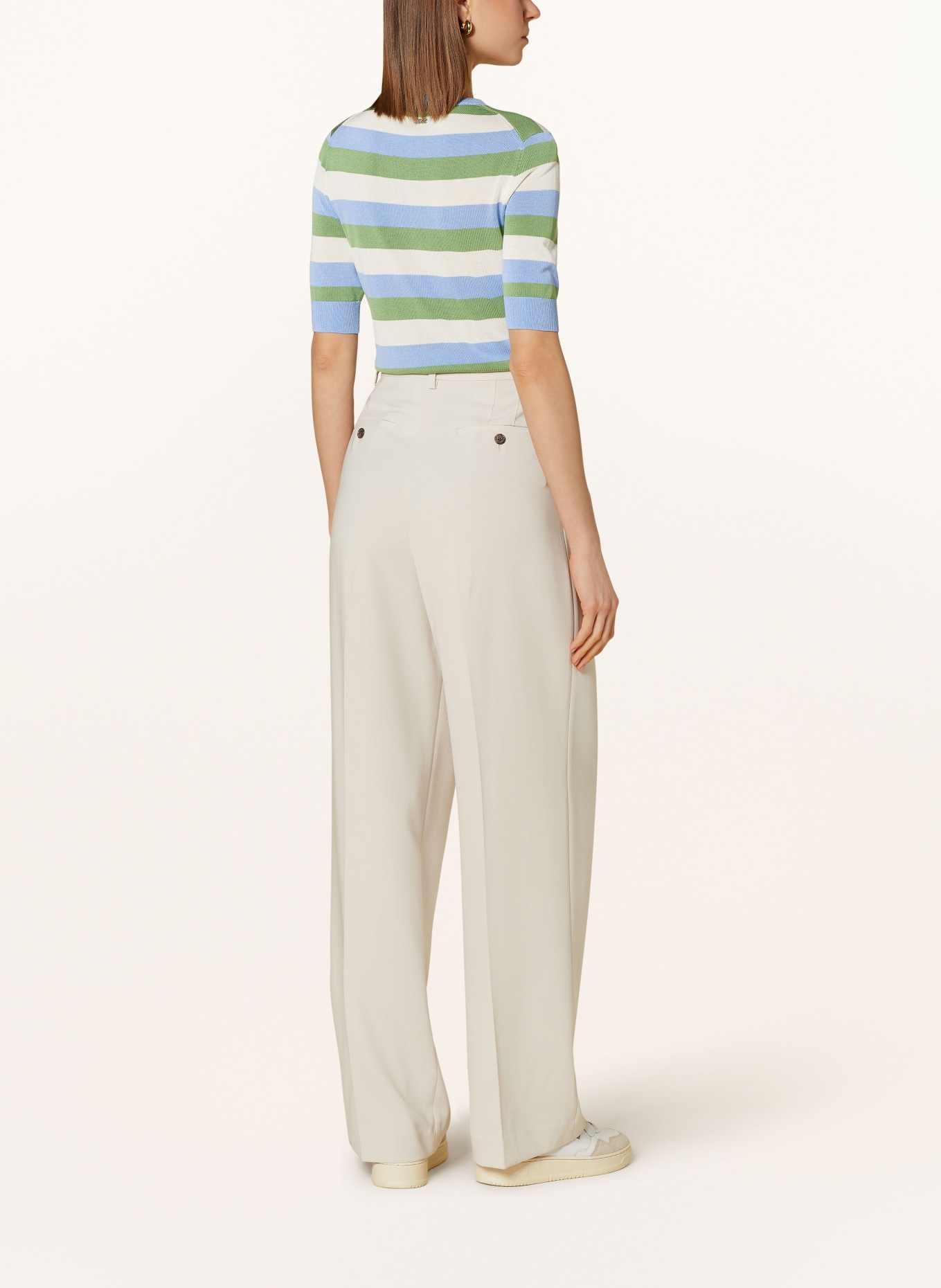 BOSS Knit shirt FACUBA, Color: WHITE/ LIGHT BLUE/ LIGHT GREEN (Image 3)