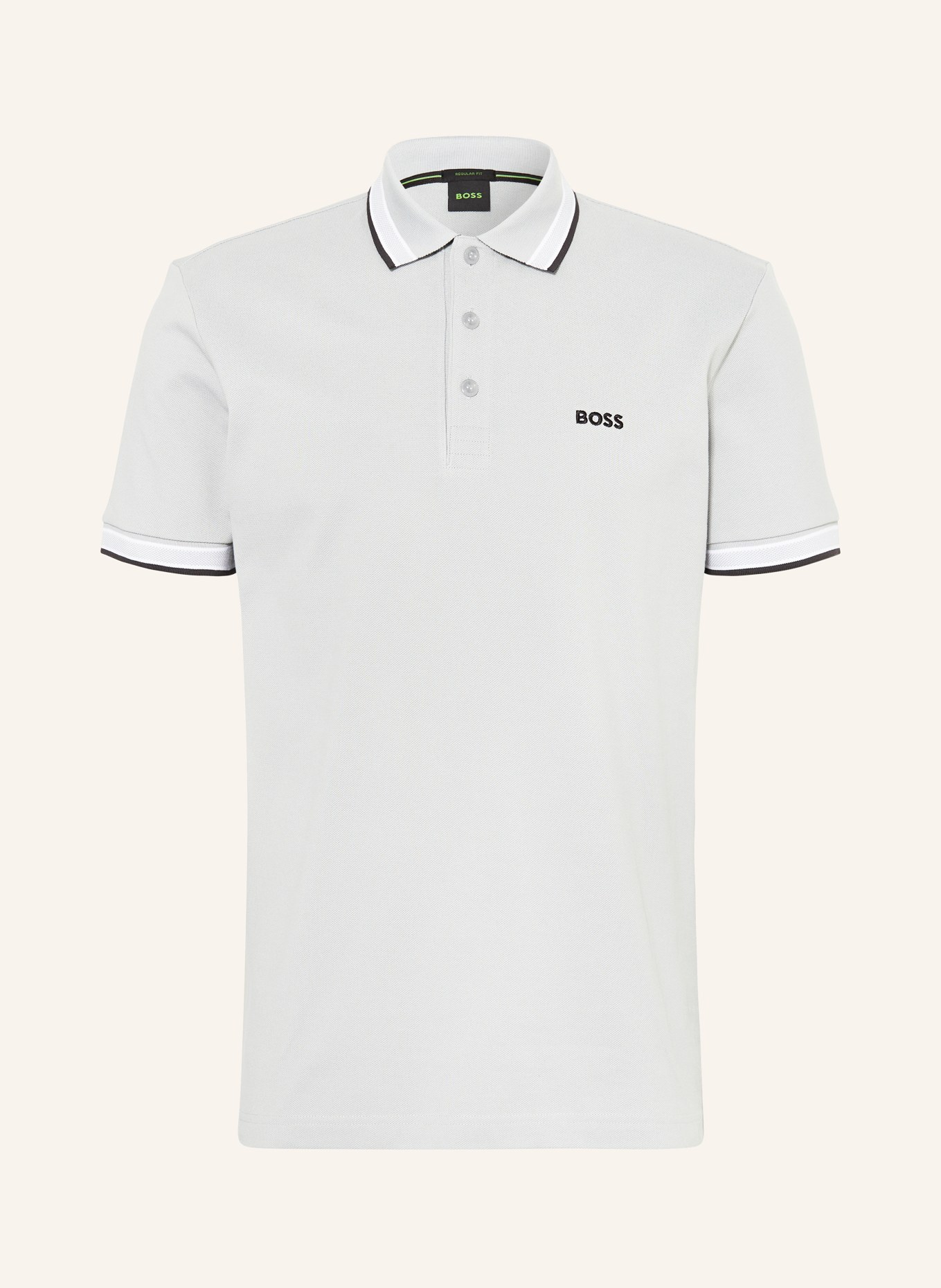 BOSS Piqué-Poloshirt PADDY CURVED Regular Fit, Farbe: HELLGRAU (Bild 1)