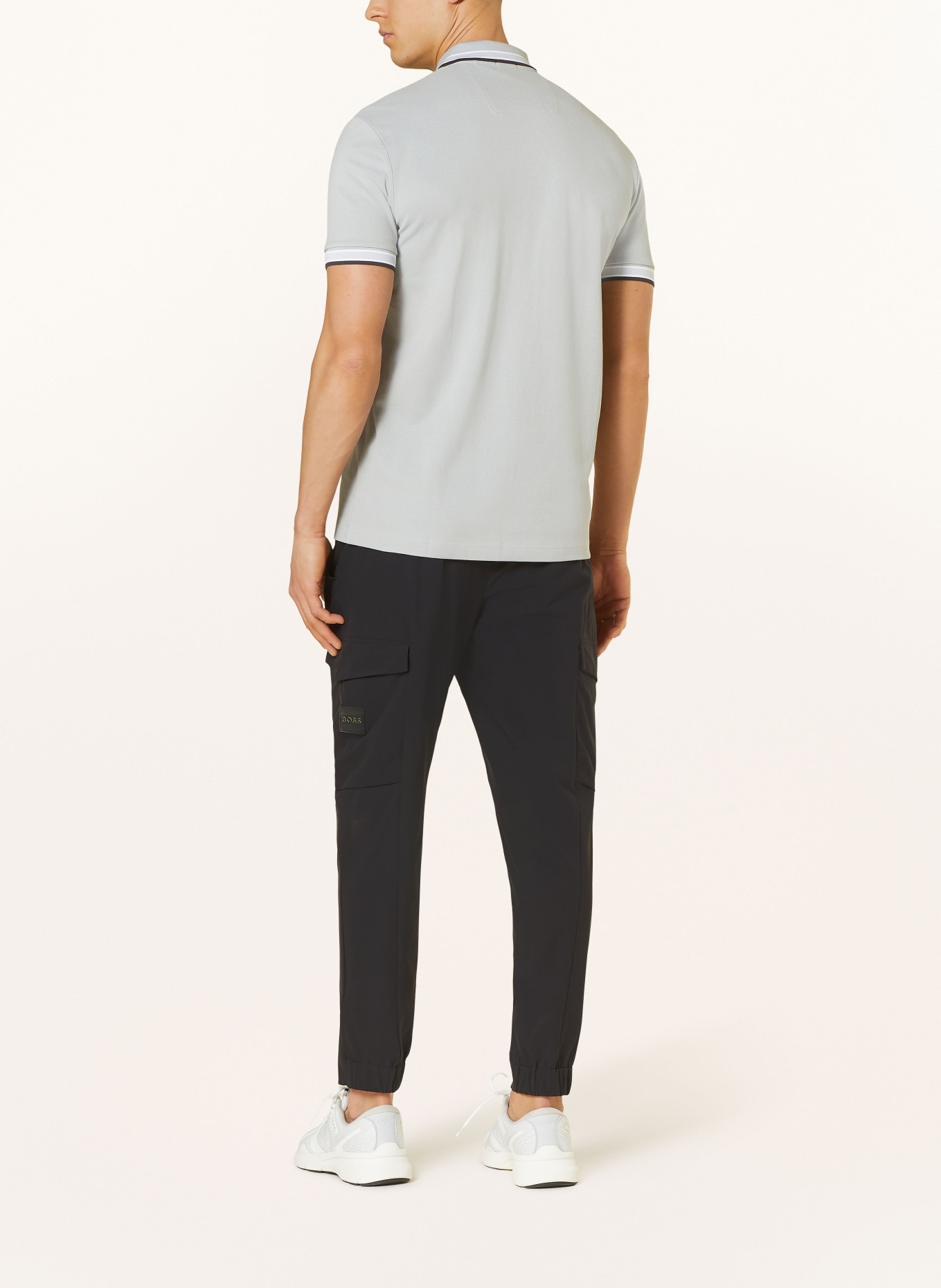 BOSS Piqué-Poloshirt PADDY CURVED Regular Fit, Farbe: HELLGRAU (Bild 3)
