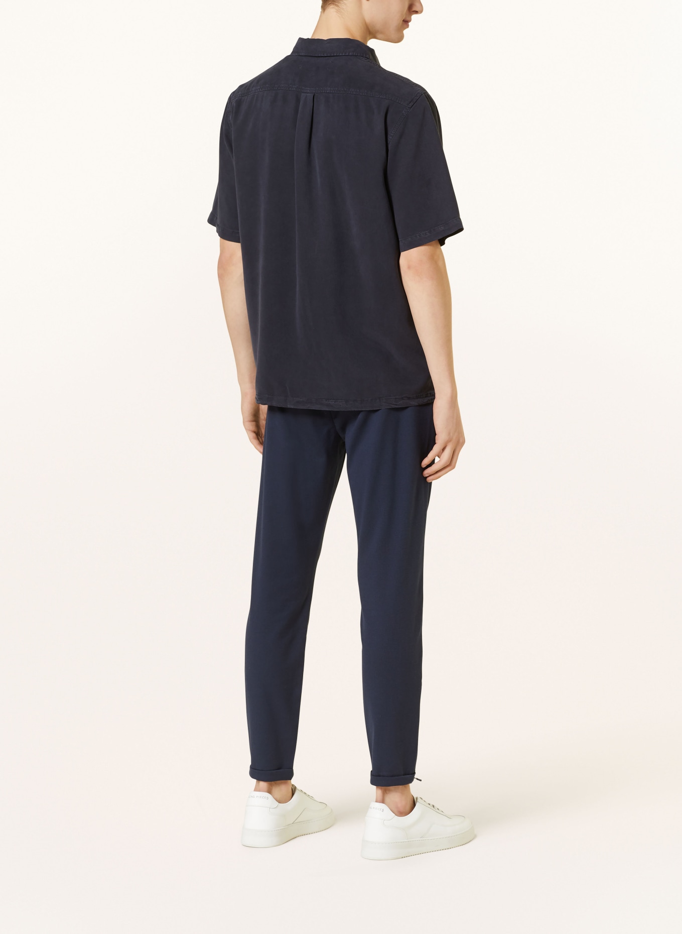 GABBA Chinosy PISA DOMO extra slim fit: GRANATOWY