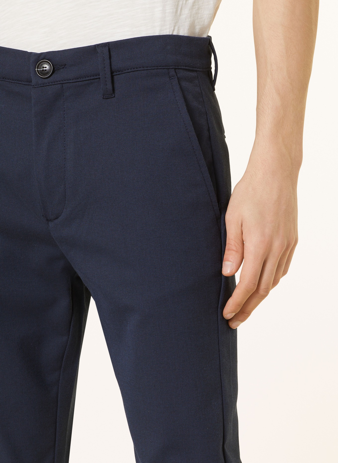 GABBA Chinosy PISA DOMO extra slim fit: GRANATOWY