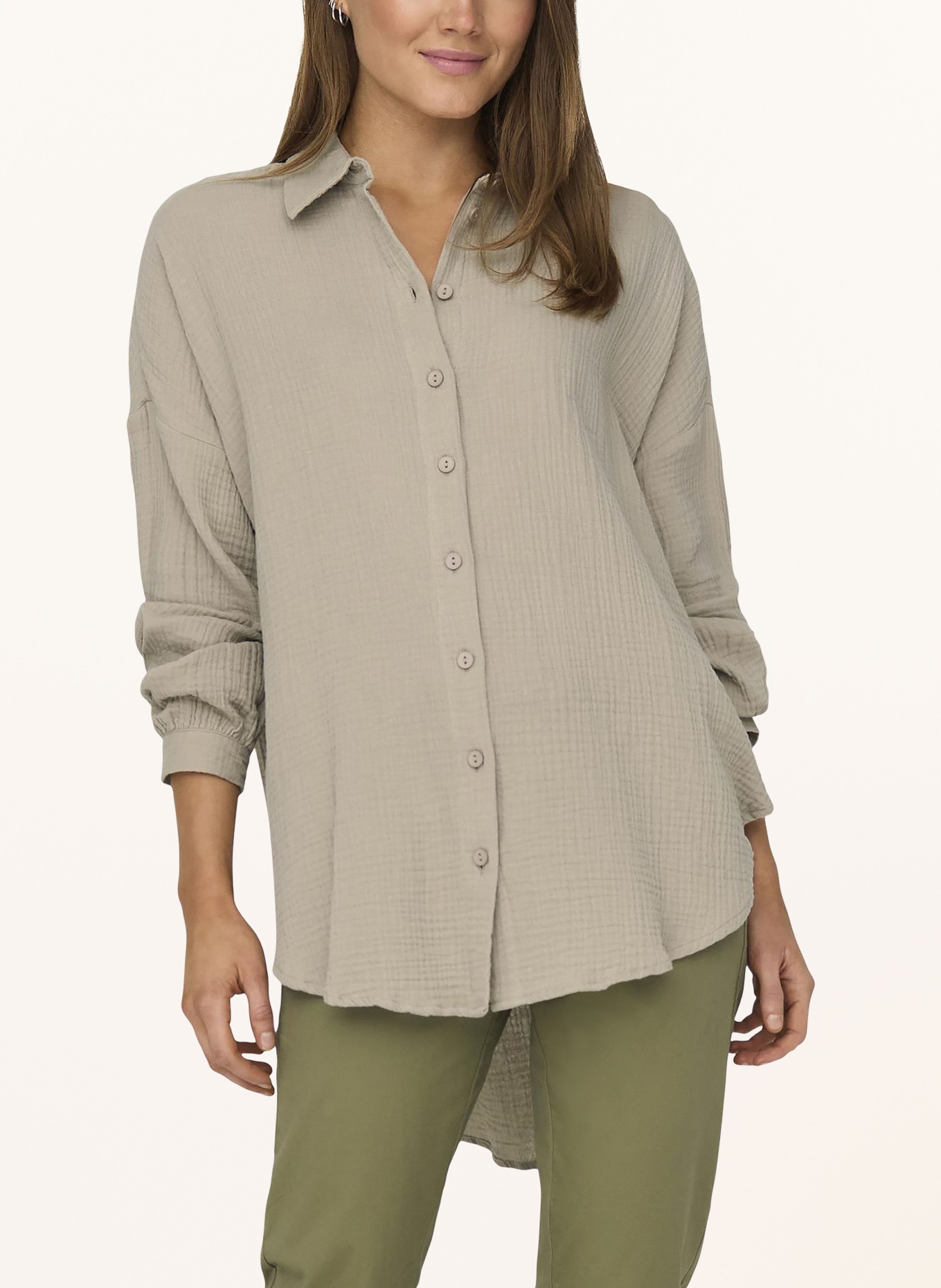 ONLY Oversized shirt blouse, Color: BEIGE (Image 4)