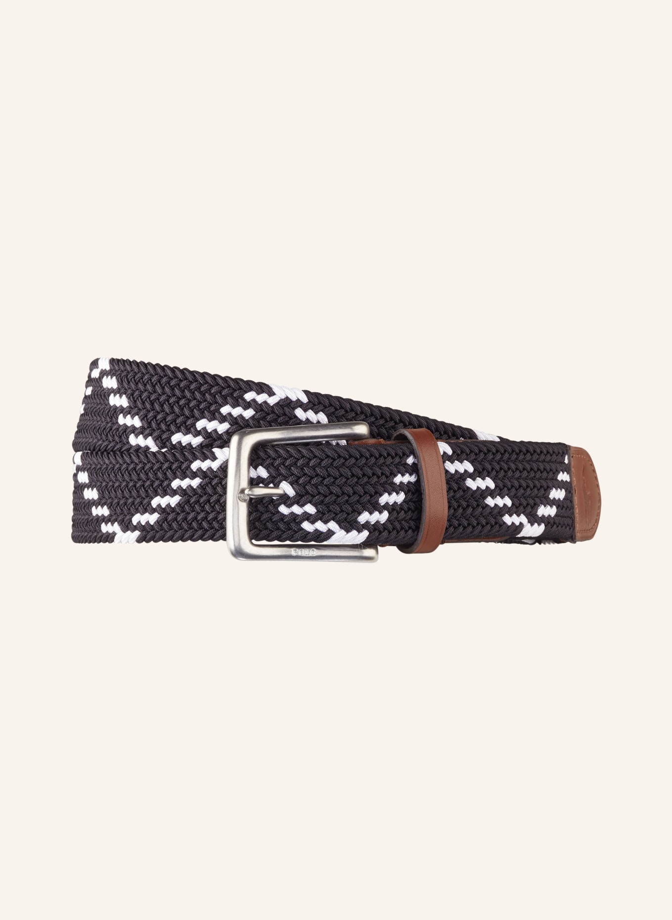 POLO RALPH LAUREN Braided belt, Color: BLACK/ WHITE (Image 1)