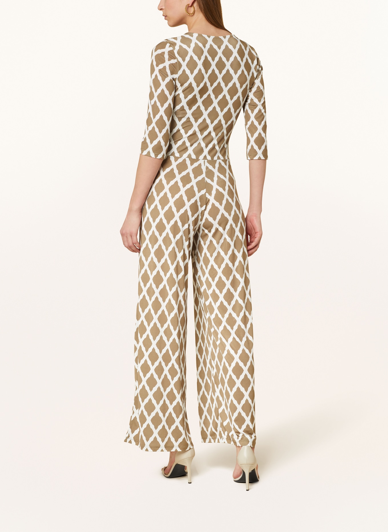 marivie Jersey jumpsuit JUMP IN! with 3/4 sleeves, Color: OLIVE/ WHITE (Image 3)