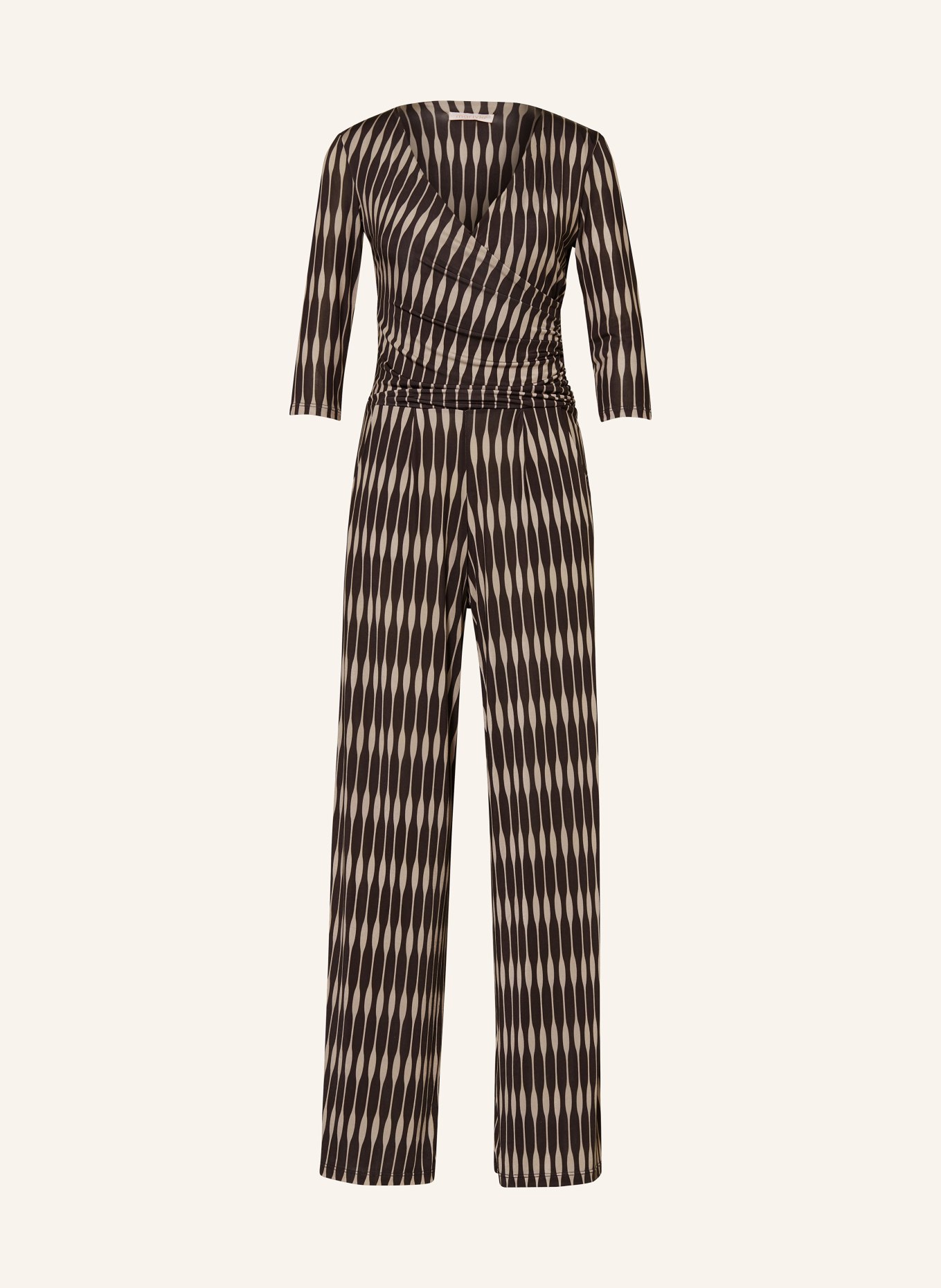 marivie Jersey jumpsuit JUMP IN! with 3/4 sleeves, Color: BLACK/ BROWN (Image 1)