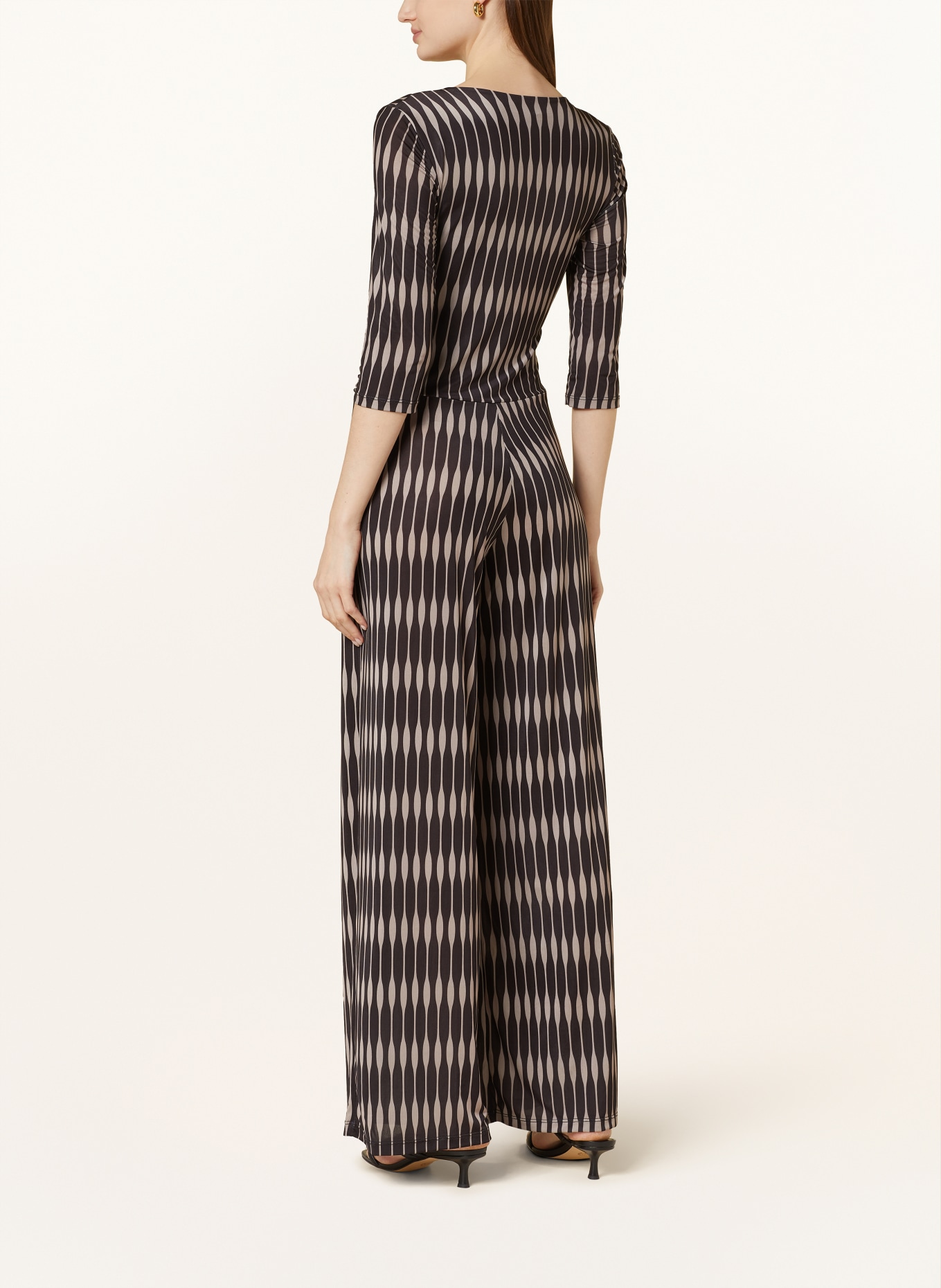 marivie Jersey jumpsuit JUMP IN! with 3/4 sleeves, Color: BLACK/ BROWN (Image 3)