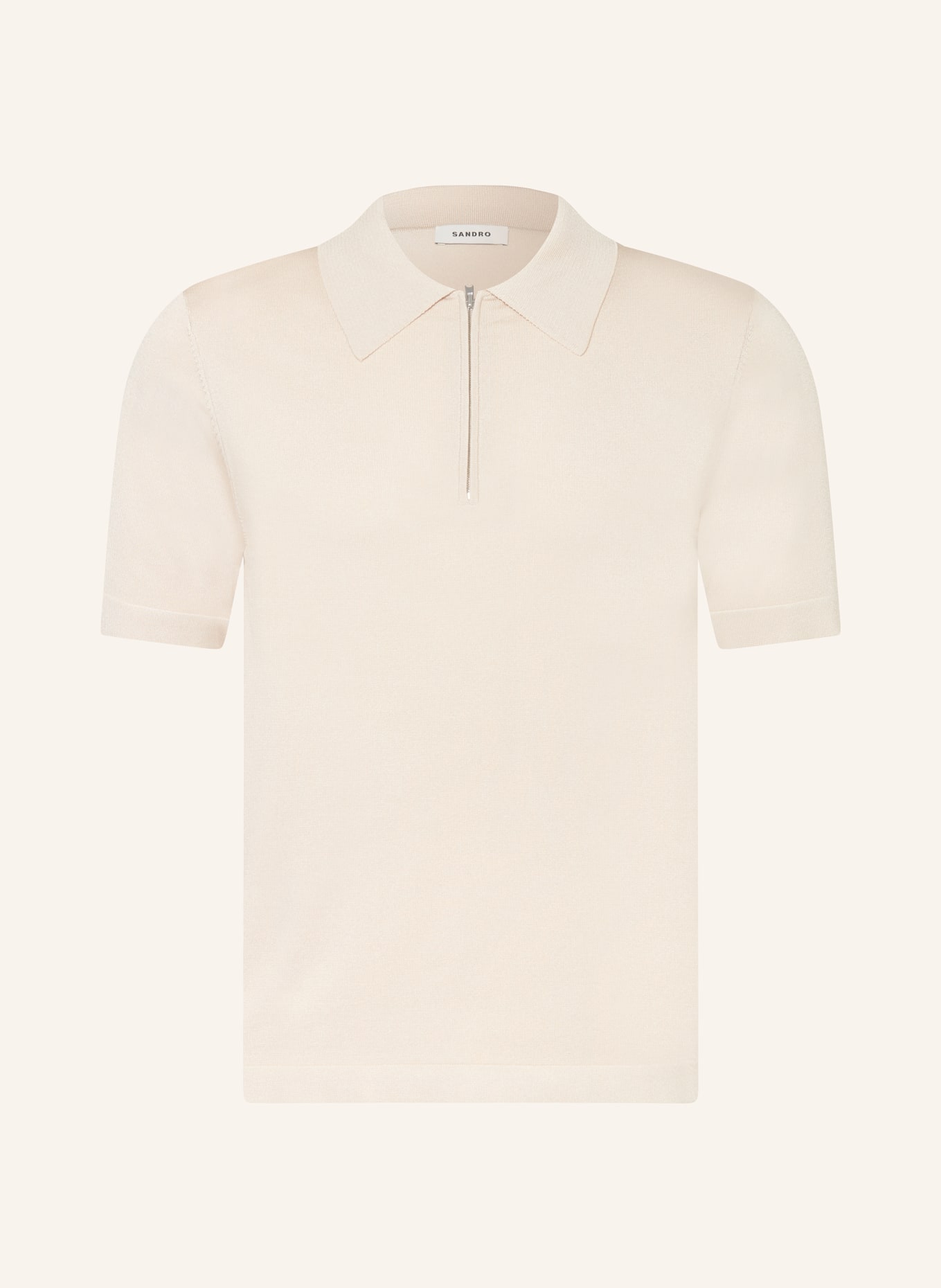 SANDRO Strick-Poloshirt, Farbe: HELLBRAUN (Bild 1)