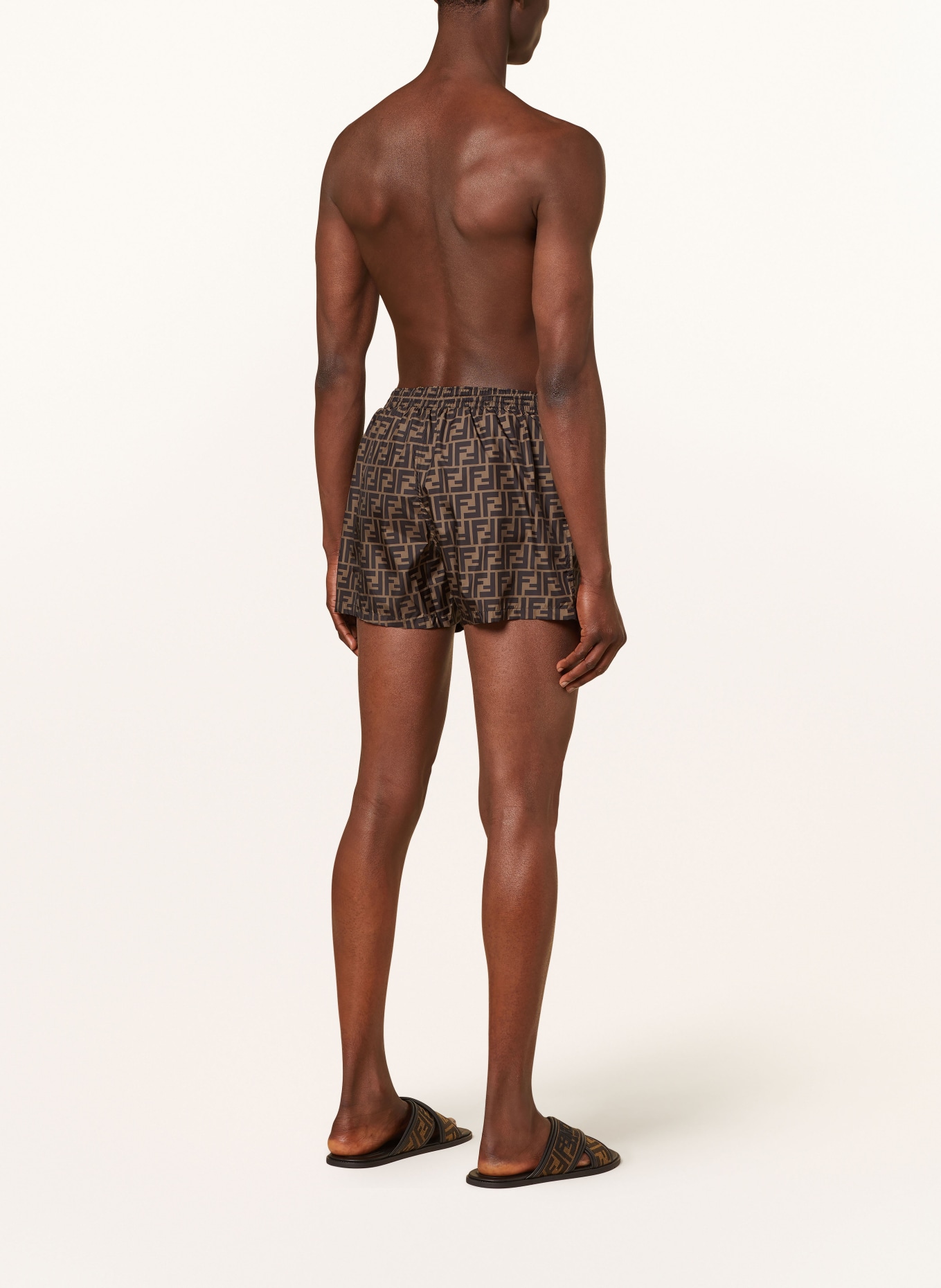 FENDI Swim shorts, Color: BLACK/ BROWN (Image 3)