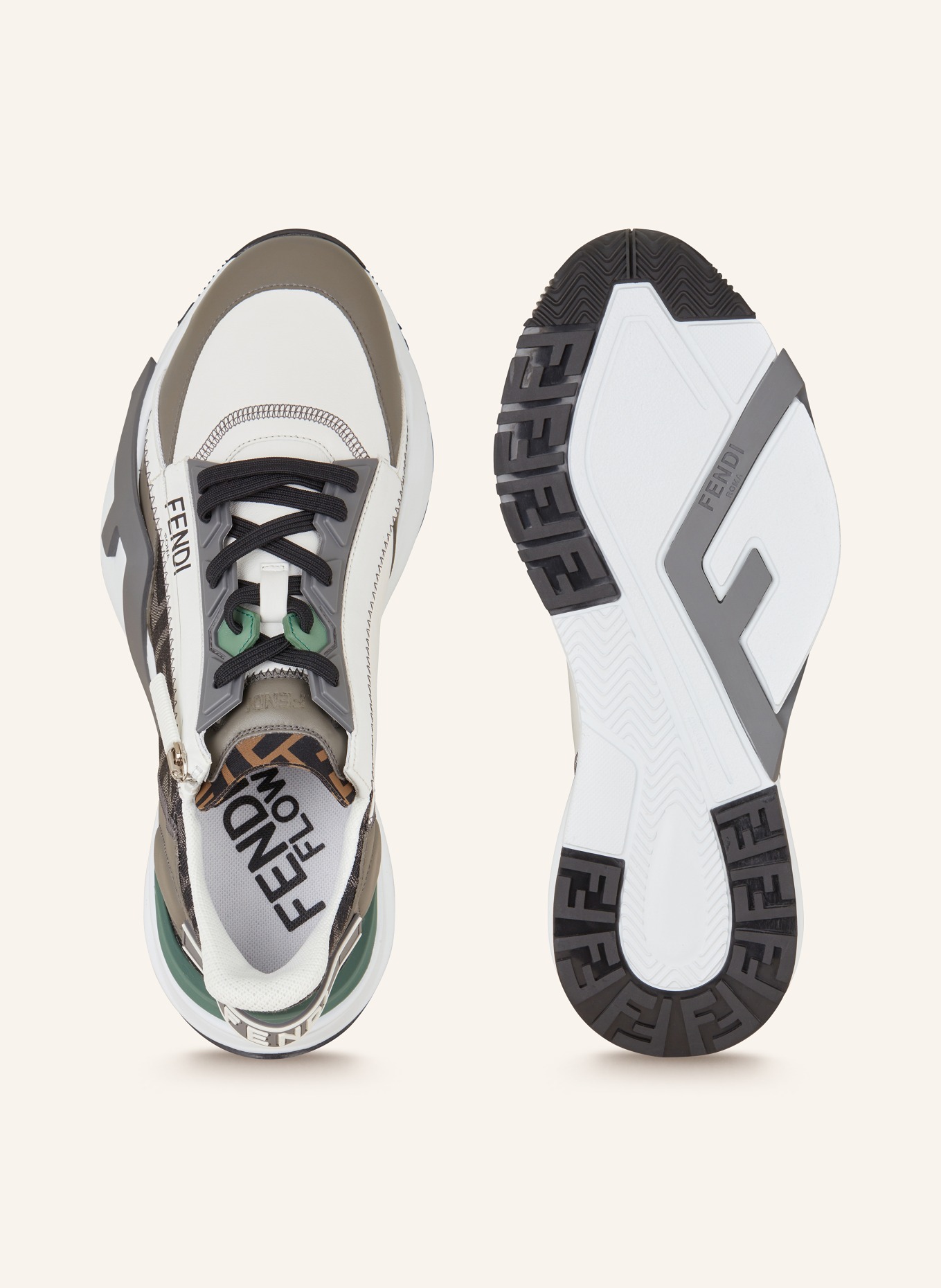 FENDI Slip-on sneakers FLOW, Color: WHITE/ BLACK (Image 5)
