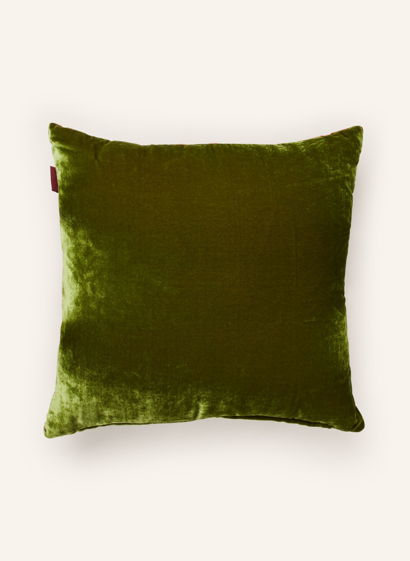 ETRO Home Decorative velvet cushion, Color: DARK RED/ GREEN (Image 2)
