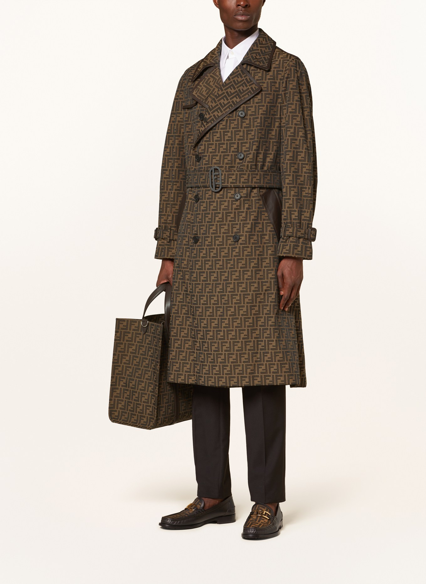 FENDI Trench coat, Color: DARK BROWN (Image 2)