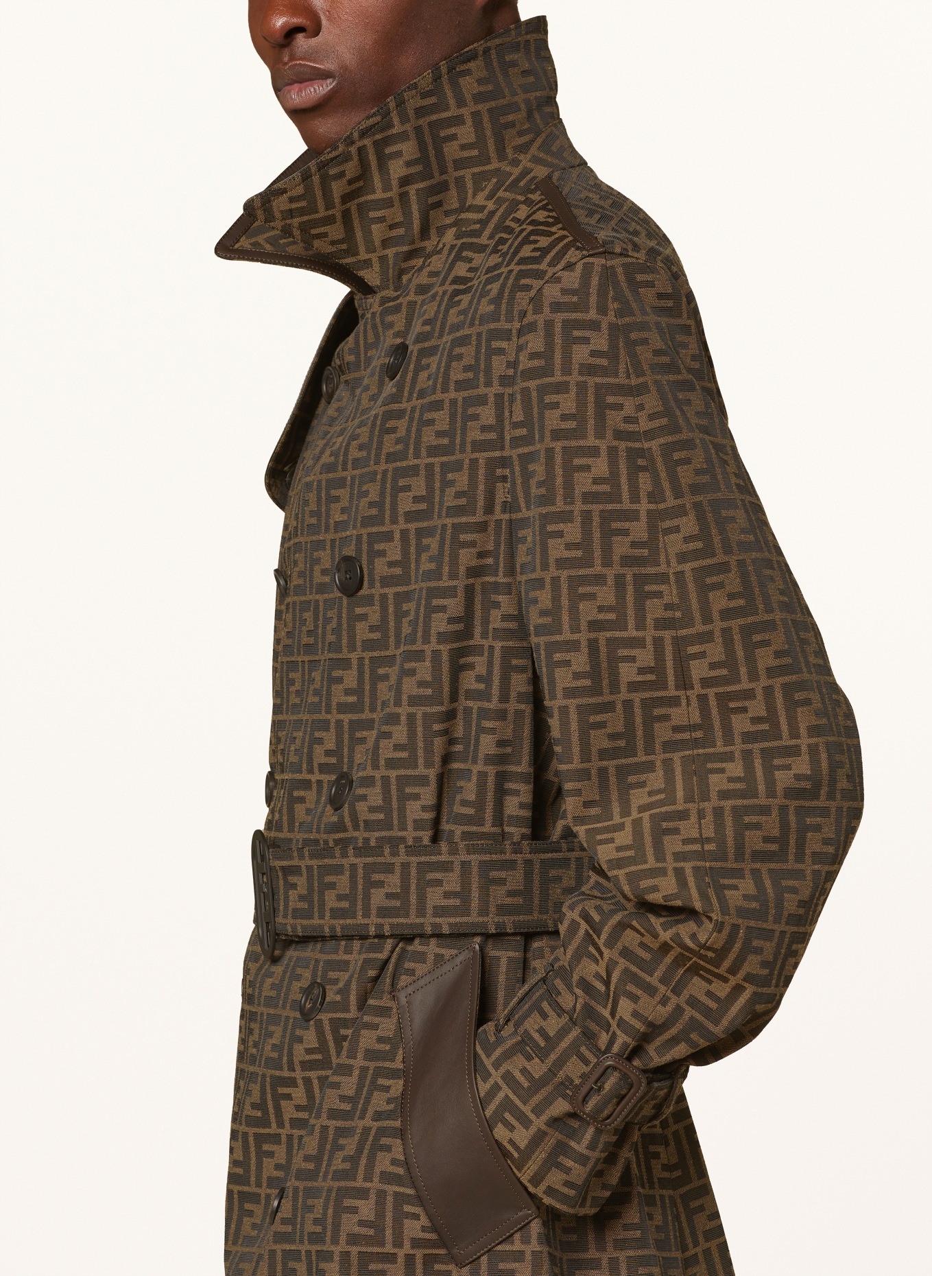 FENDI Trench coat, Color: DARK BROWN (Image 4)