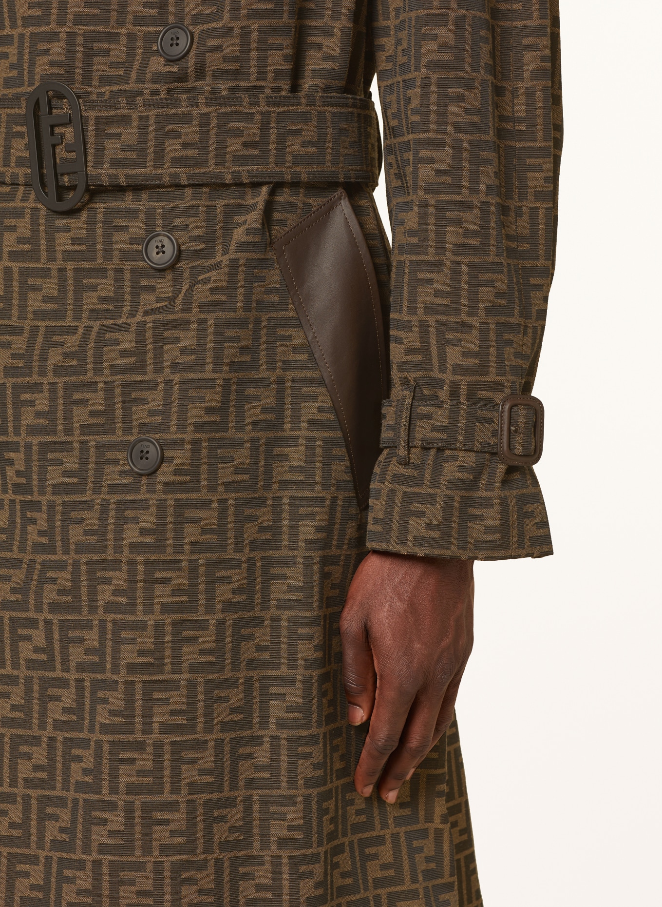 FENDI Trench coat, Color: DARK BROWN (Image 5)