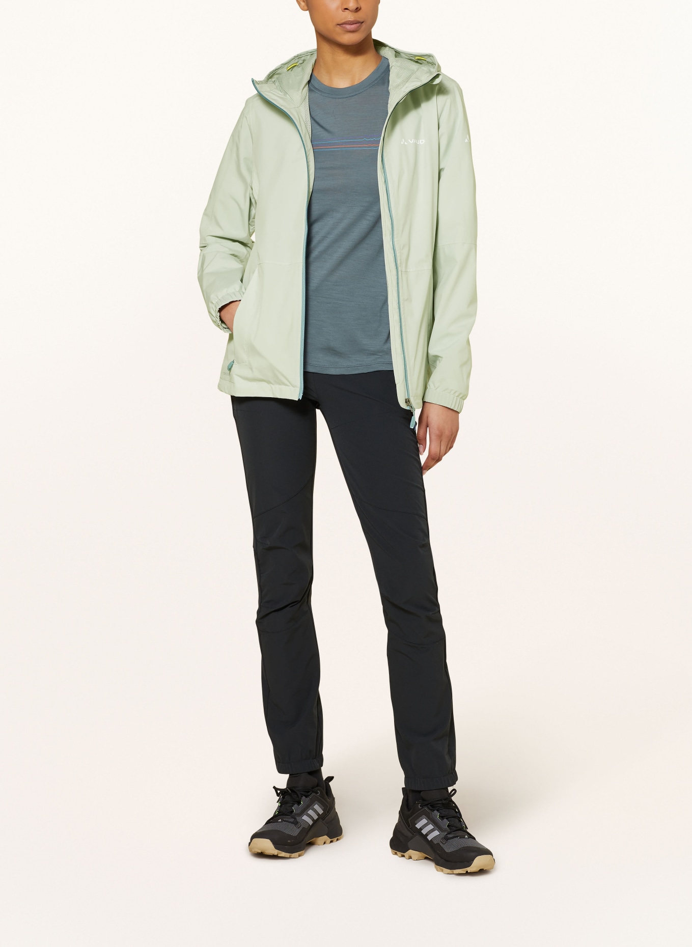 VAUDE Rain jacket NEYLAND, Color: LIGHT GREEN (Image 2)