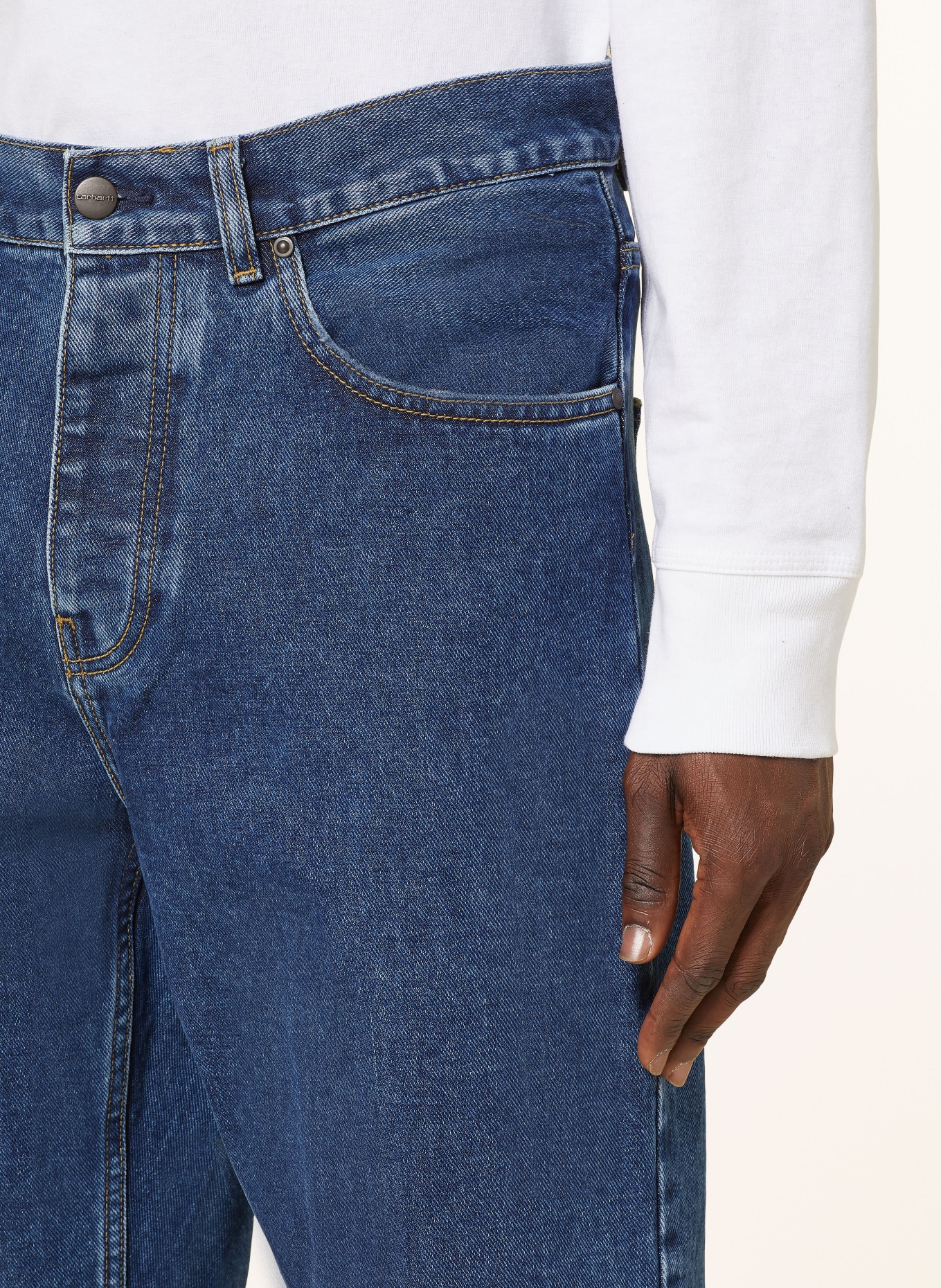 carhartt WIP Jeansy NEWEL relaxed tapered fit, Kolor: 0106 Blue stone washed (Obrazek 5)