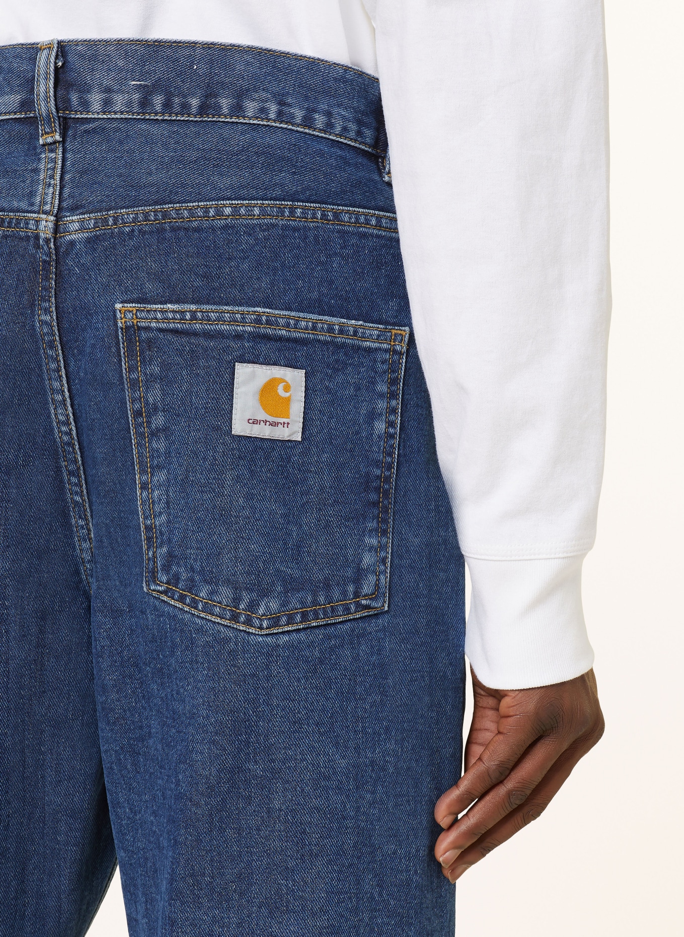 carhartt WIP Jeans NEWEL relaxed tapered fit, Color: 0106 Blue stone washed (Image 6)