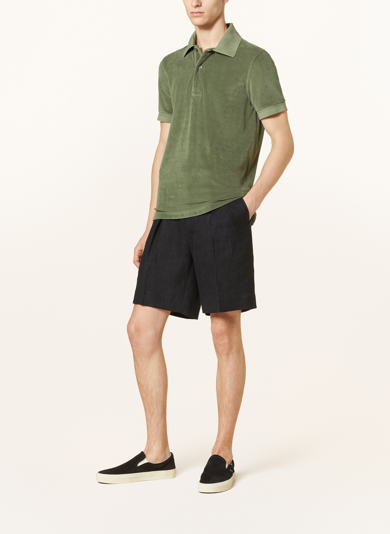 TOM FORD Terry cloth polo shirt, Color: DARK GREEN (Image 2)