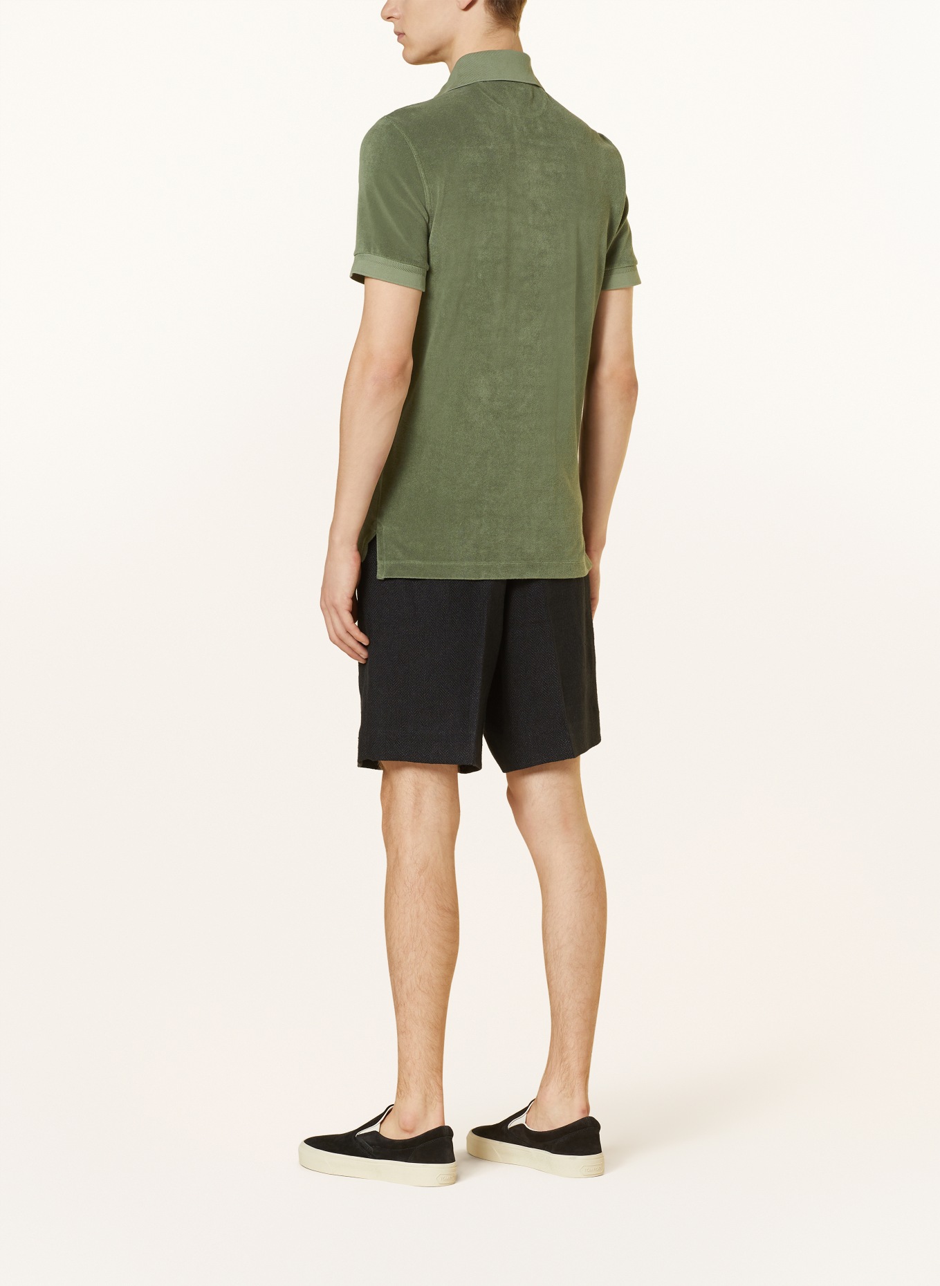 TOM FORD Terry cloth polo shirt, Color: DARK GREEN (Image 3)