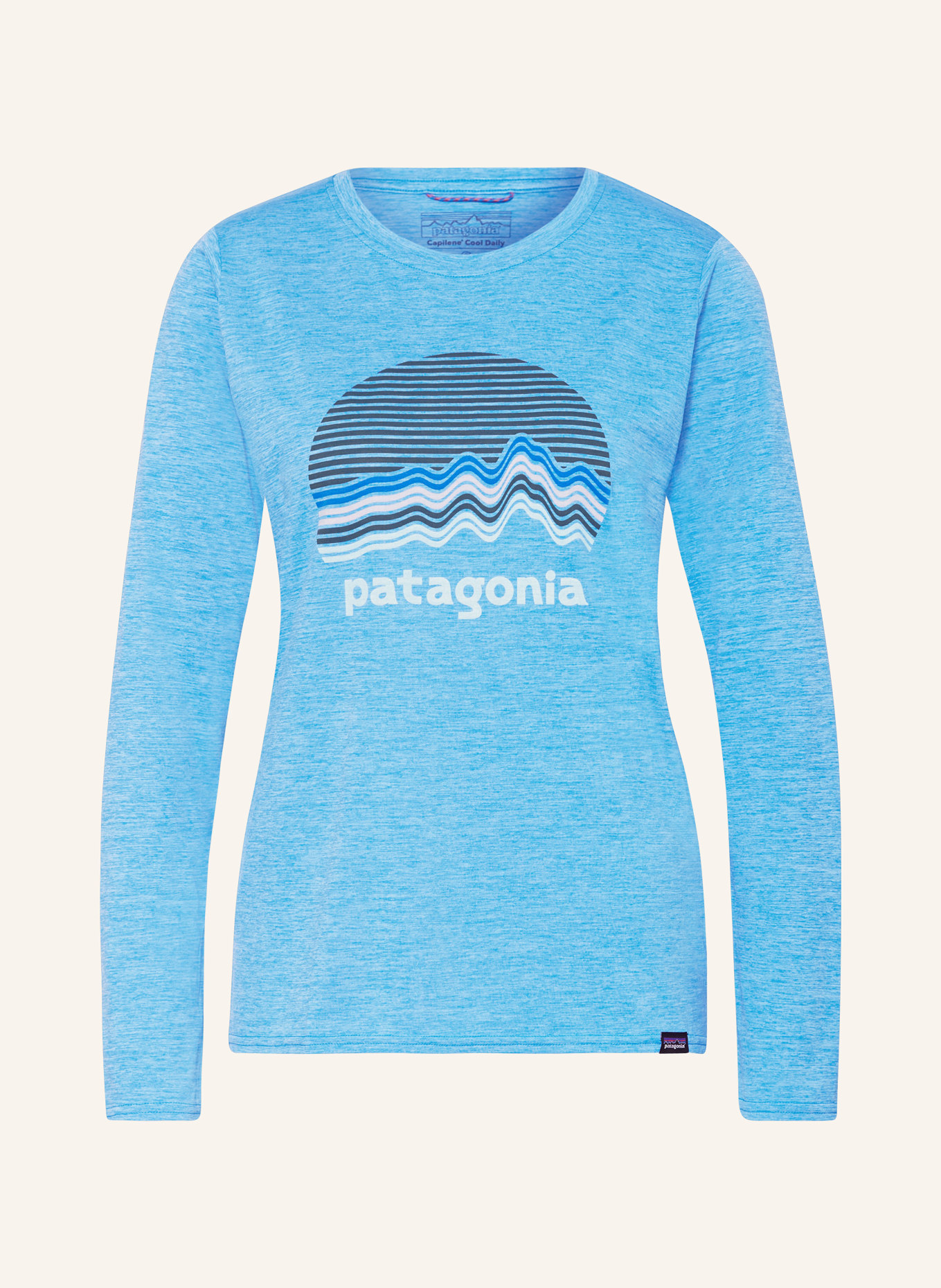 patagonia Long sleeve shirt CAPILENE COOL, Color: BLUE/ BLACK/ LIGHT BLUE (Image 1)