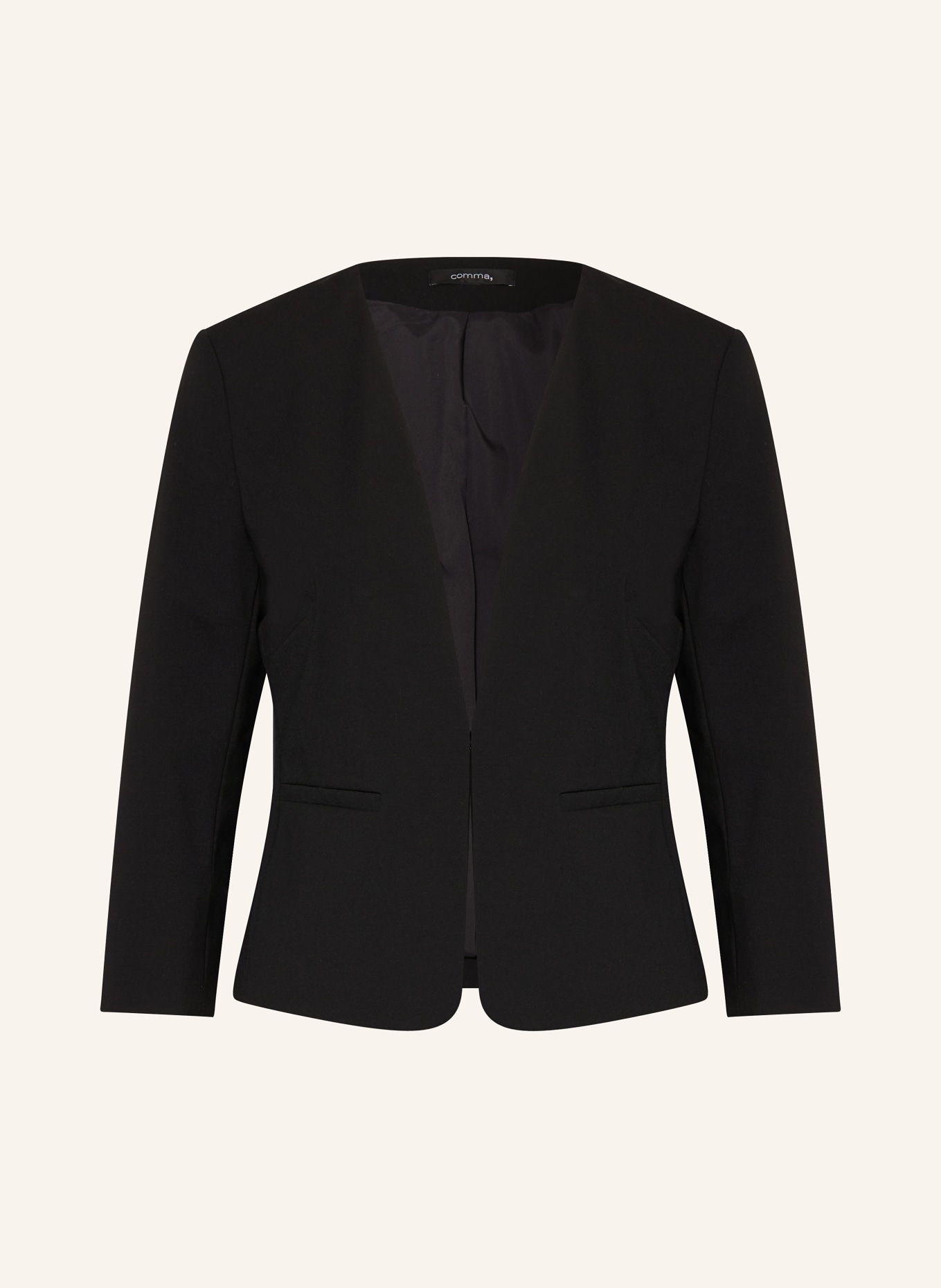 comma Blazer with 3/4 sleeve, Color: BLACK (Image 1)