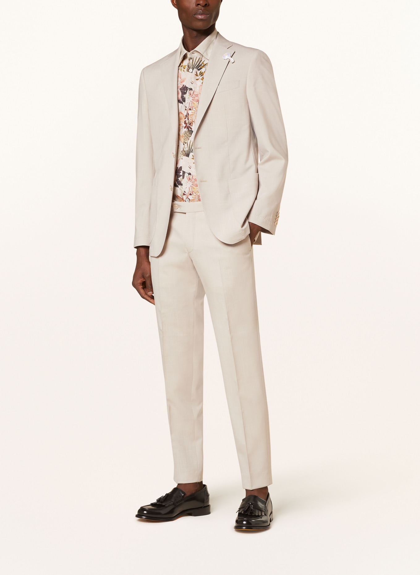 BALDESSARINI Suit trousers extra slim fit, Color: 8520 Irish Cream Melange (Image 2)