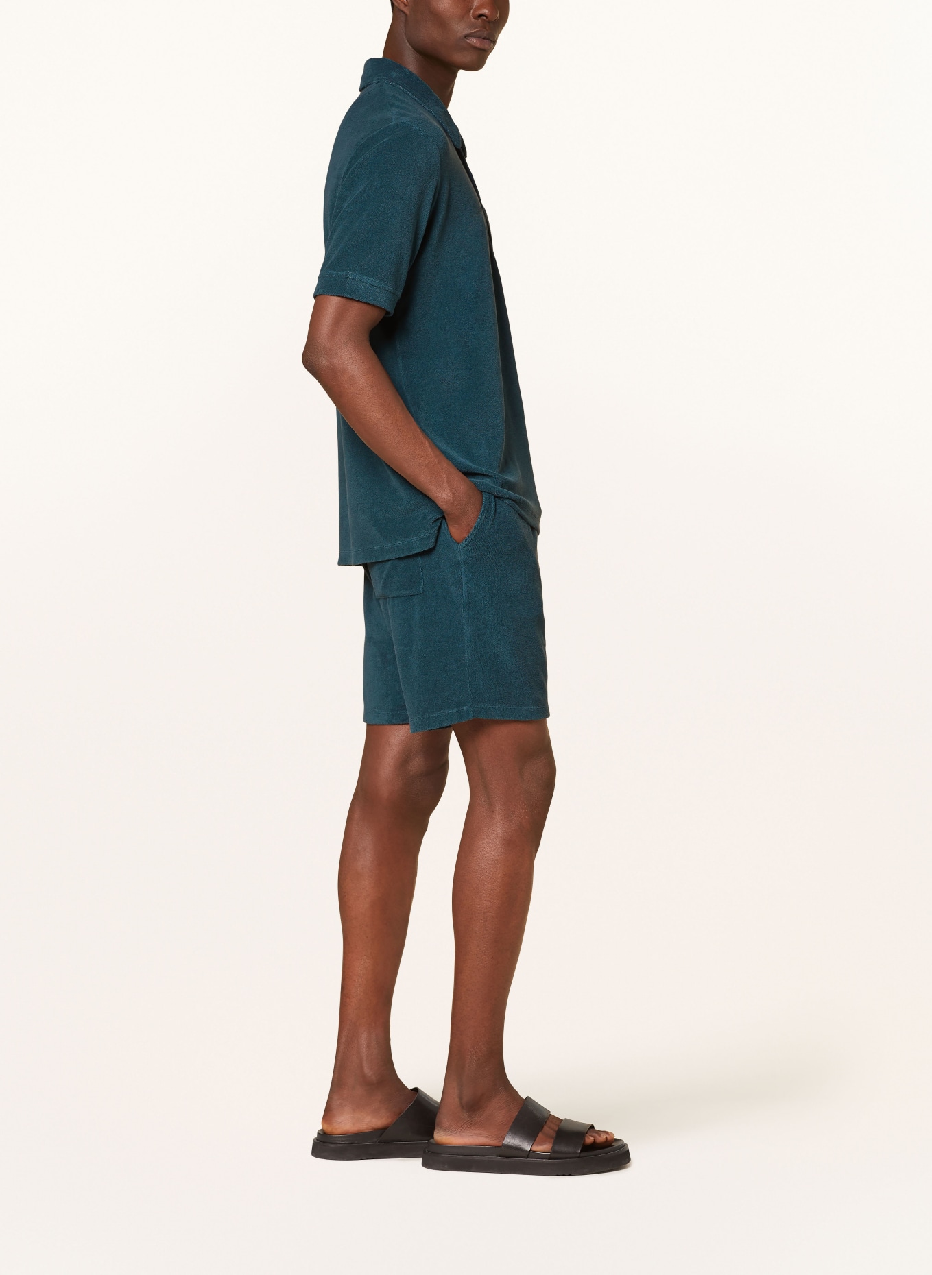CLOSED Terry cloth shorts in jogger style, Color: TEAL (Image 4)