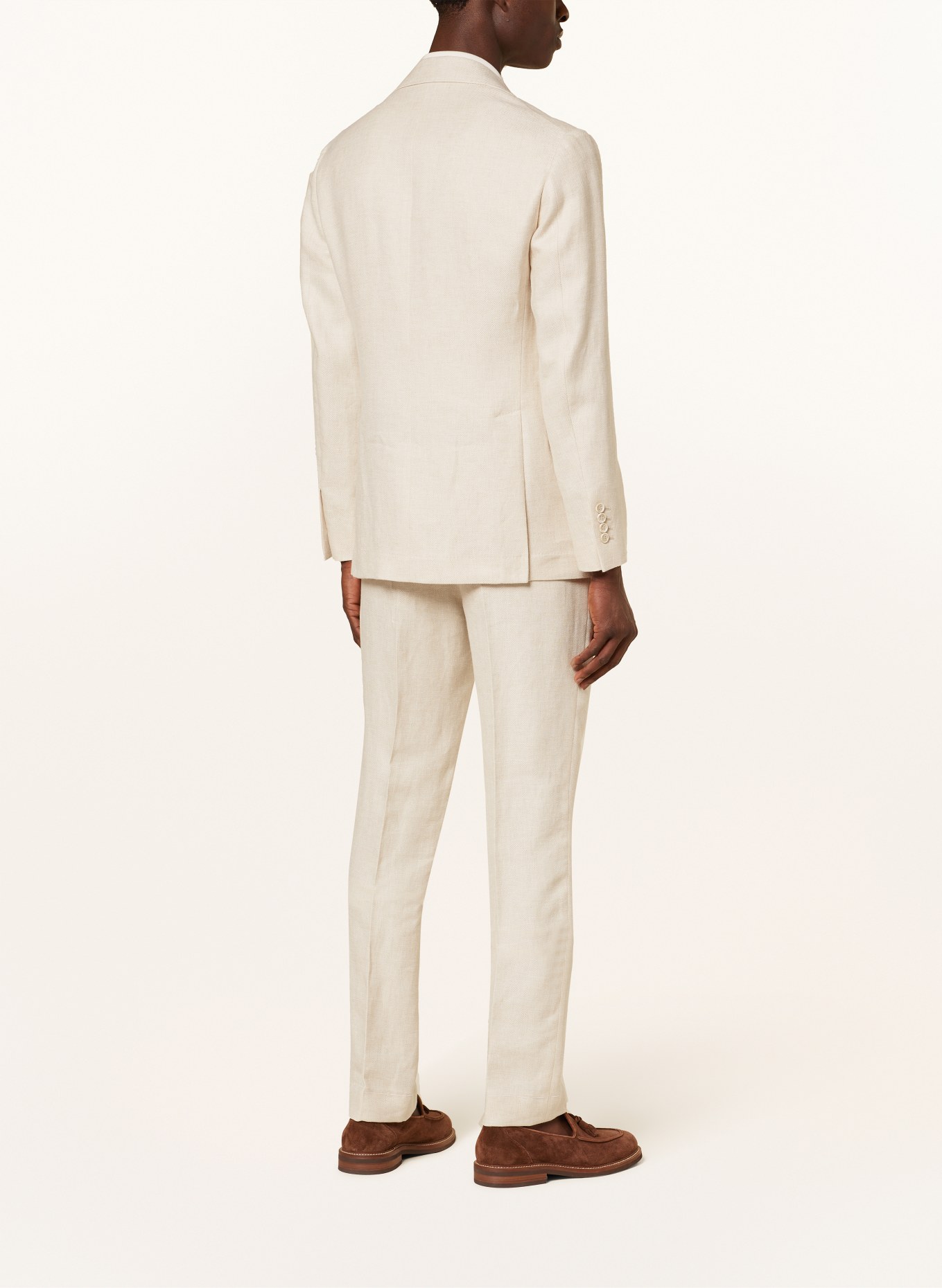 BRUNELLO CUCINELLI Anzug Slim Fit mit Leinen, Farbe: BEIGE (Bild 3)
