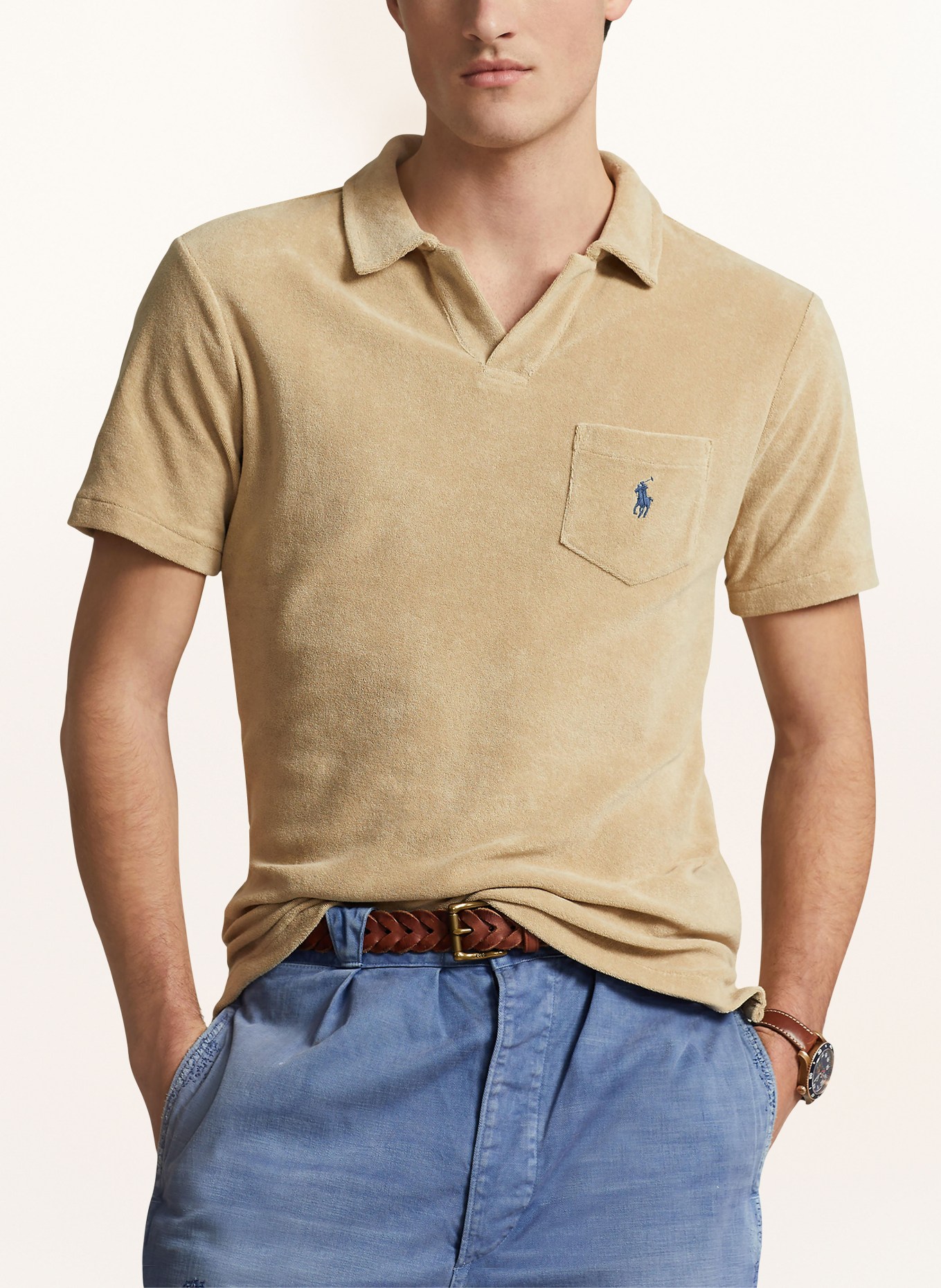 POLO RALPH LAUREN Terry cloth polo shirt, Color: BEIGE (Image 4)