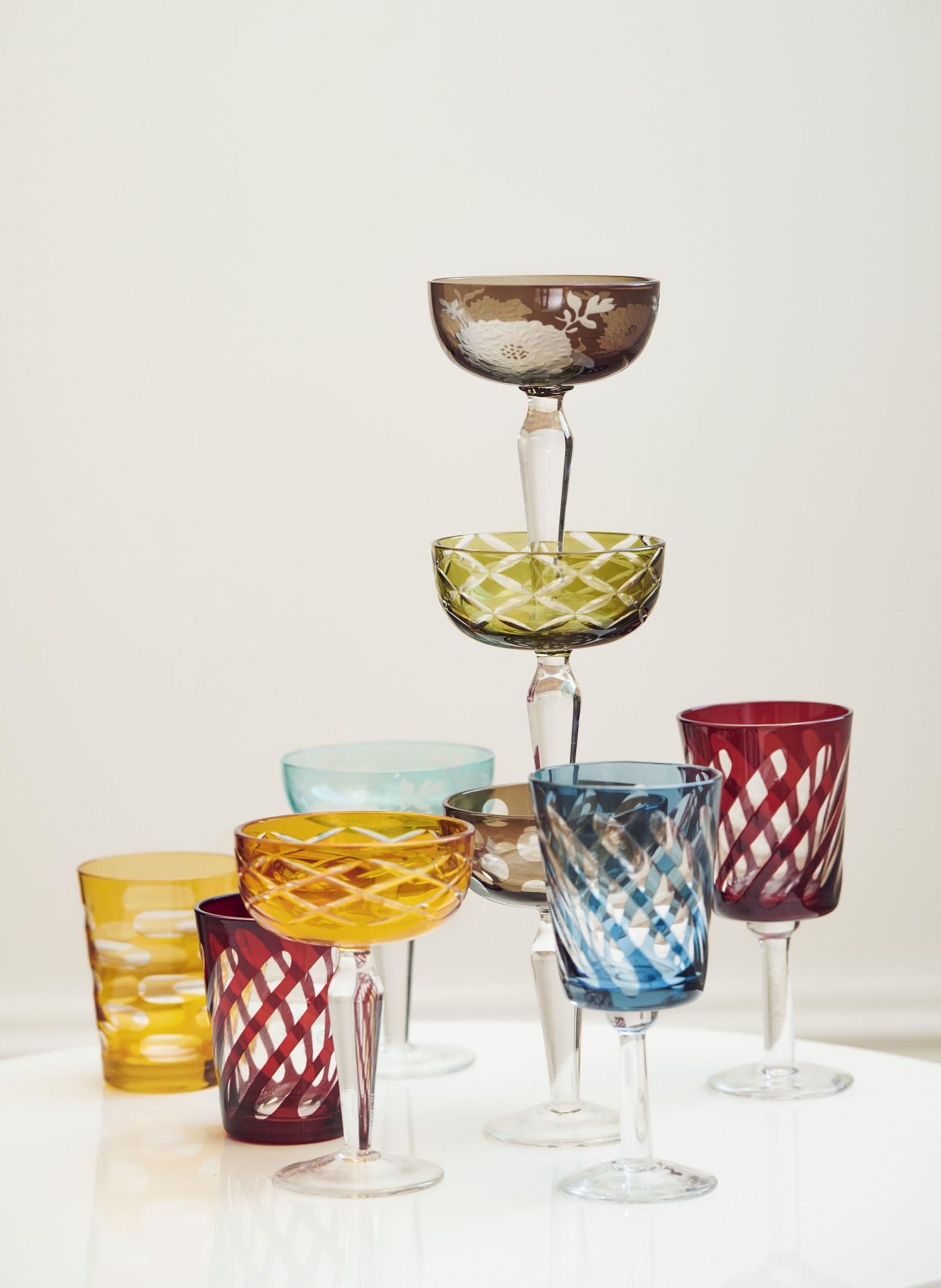 POLSPOTTEN Set of 6 cocktail glasses, Color: GREEN/ ORANGE/ PURPLE (Image 5)