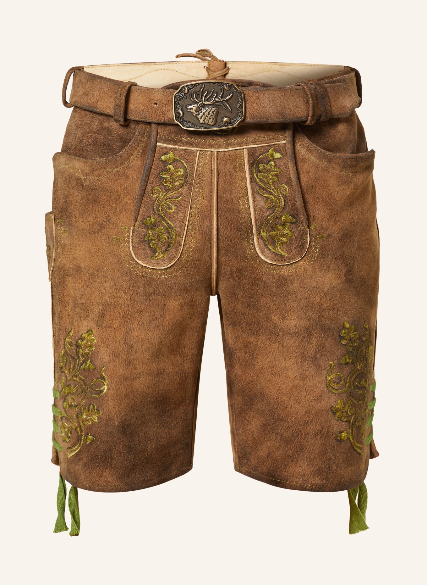 Spieth & Wensky Spodnie skórzane w stylu ludowym PRESLEY, Kolor: BRĄZOWY (Obrazek 1)